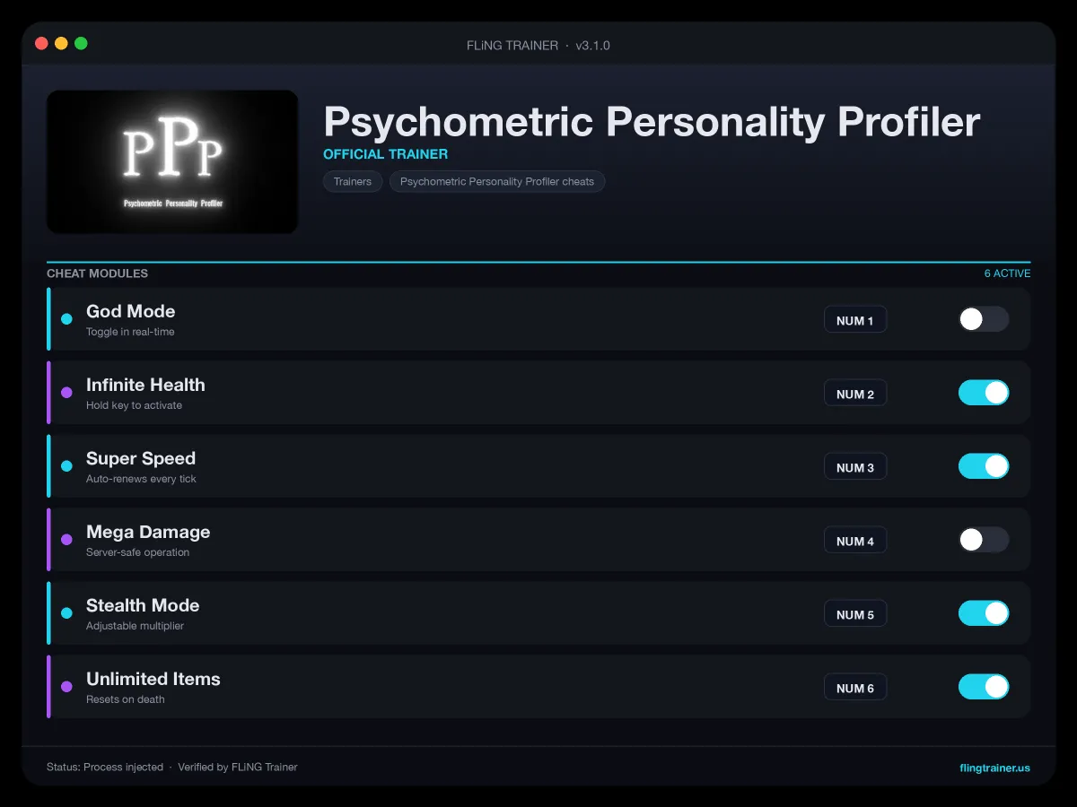 Psychometric Personality Profiler Trainer interface