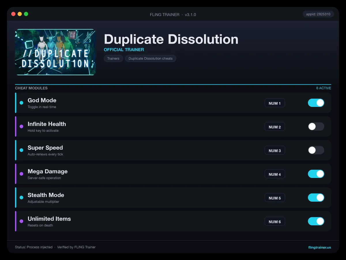Duplicate Dissolution Trainer interface