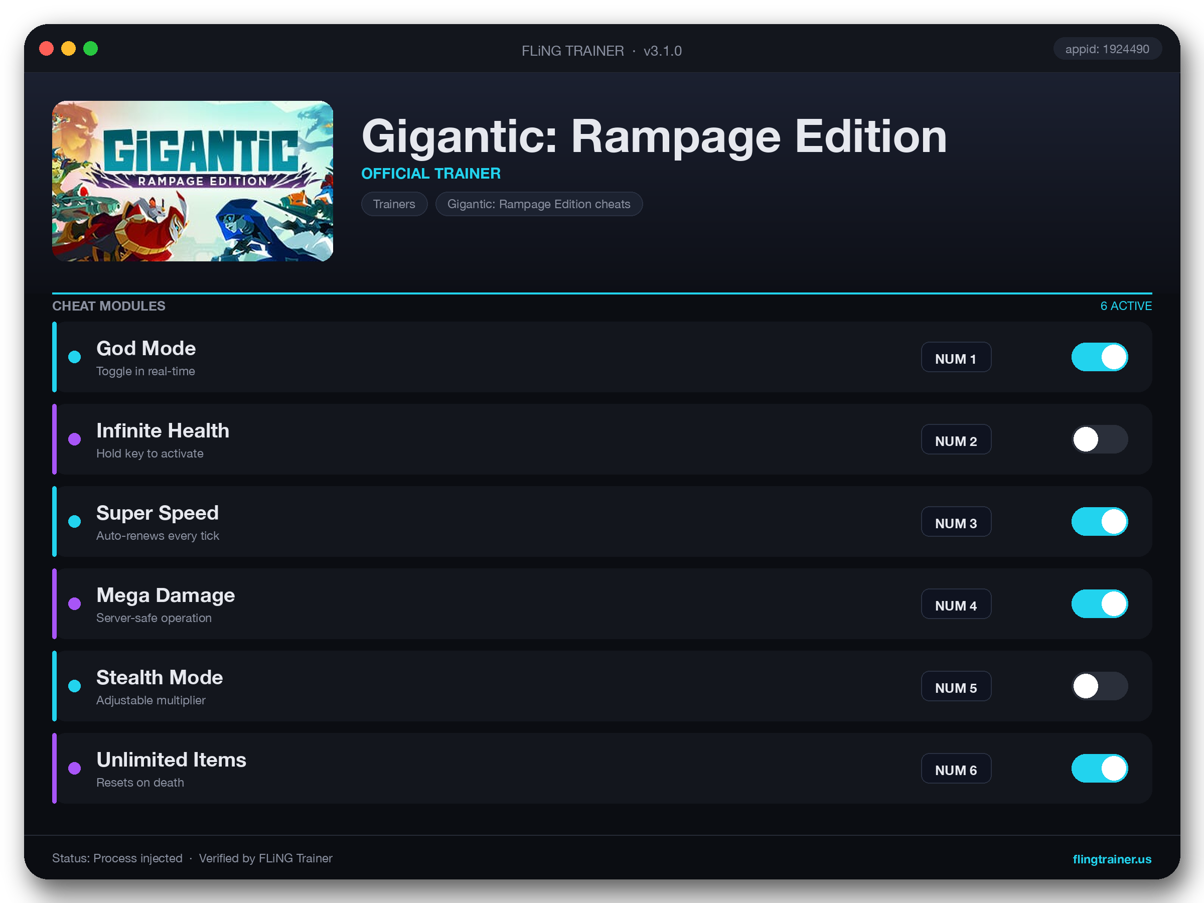 Gigantic: Rampage Edition Trainer interface