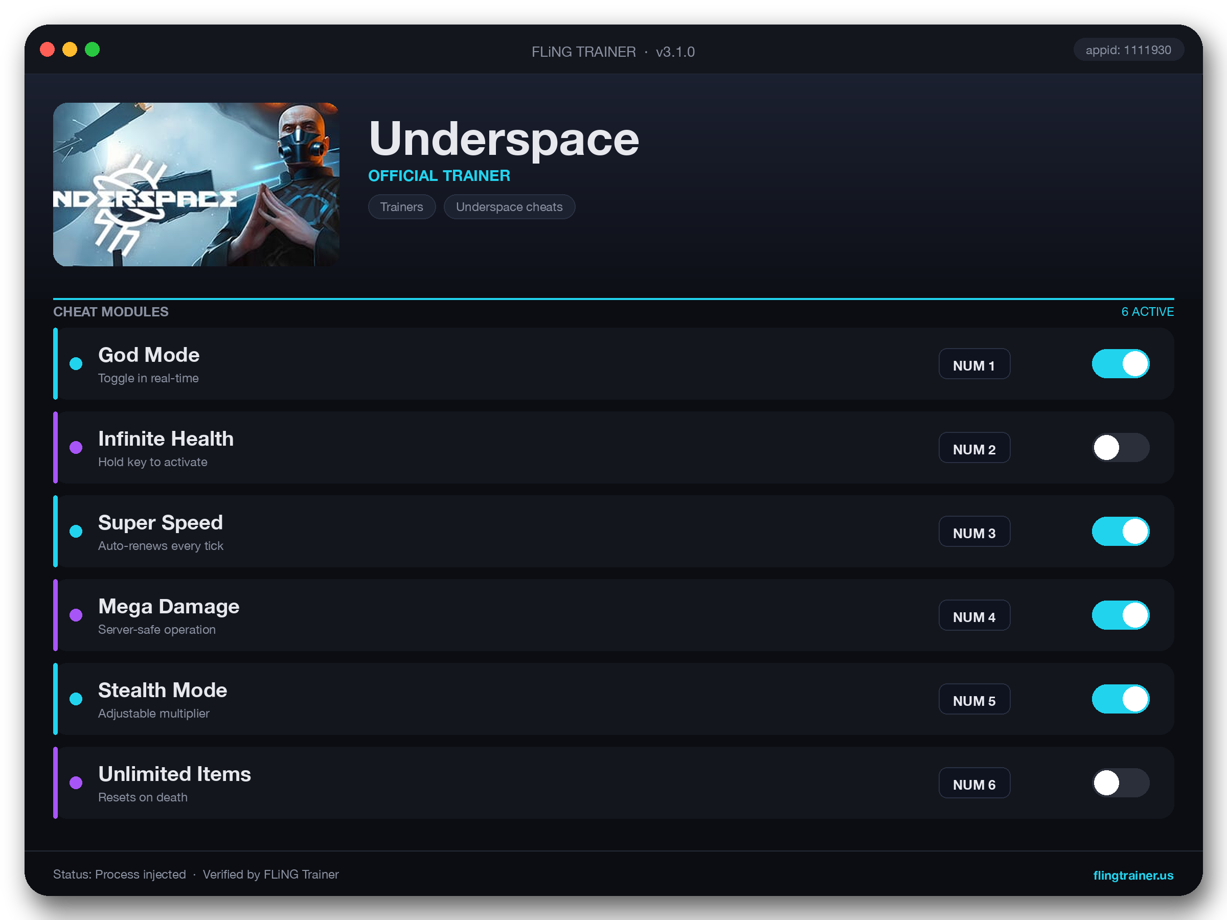 Underspace Trainer interface