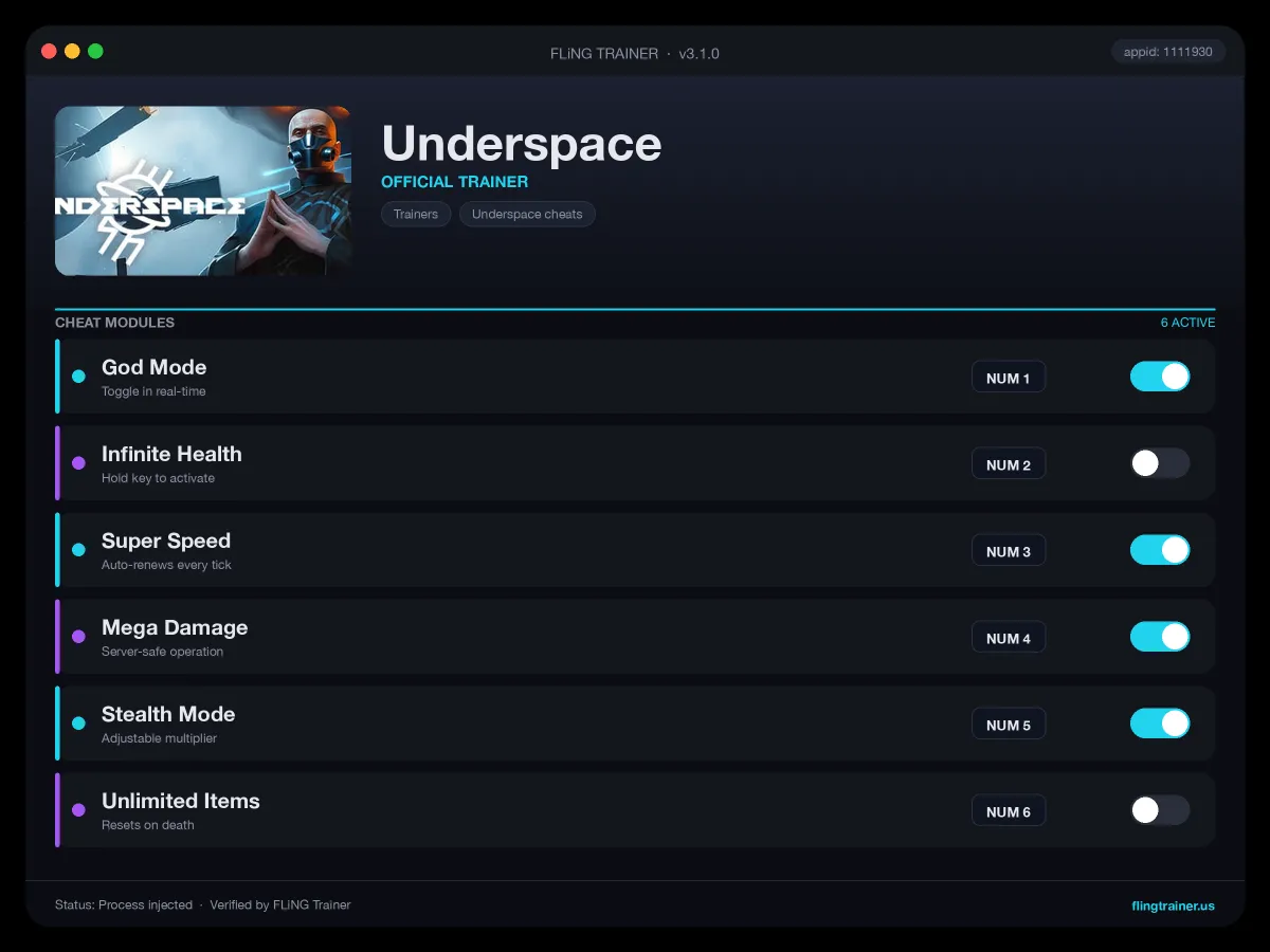 Underspace Trainer interface