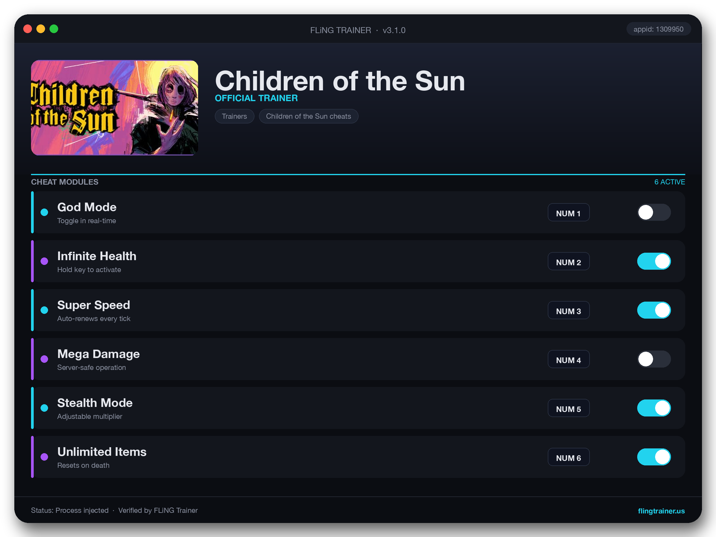 Children of the Sun Trainer interface