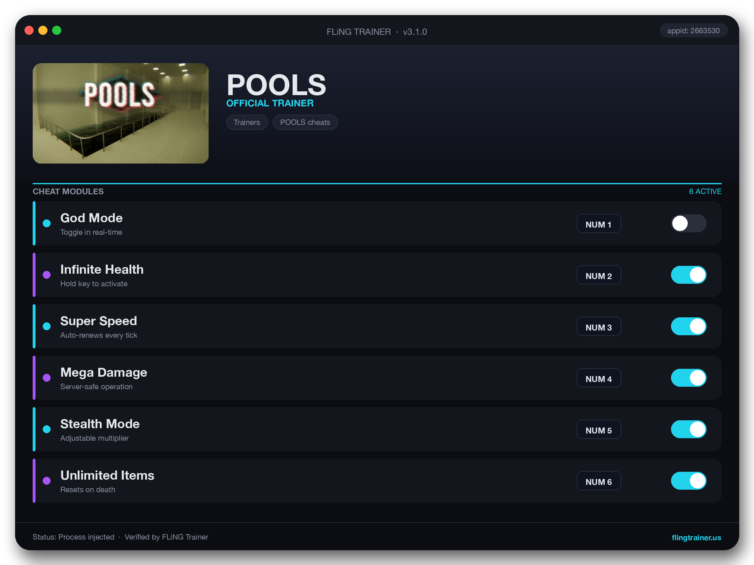 POOLS Trainer interface