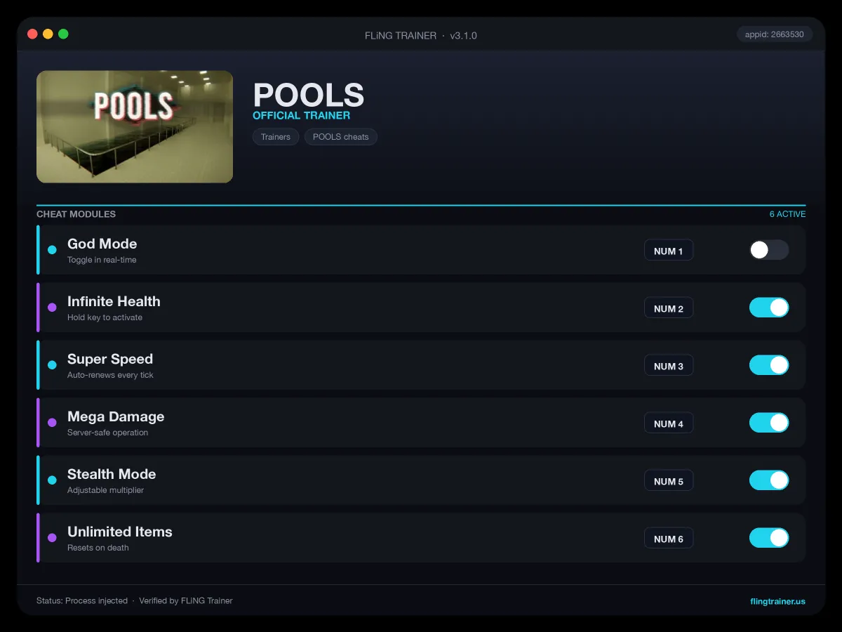 POOLS Trainer interface