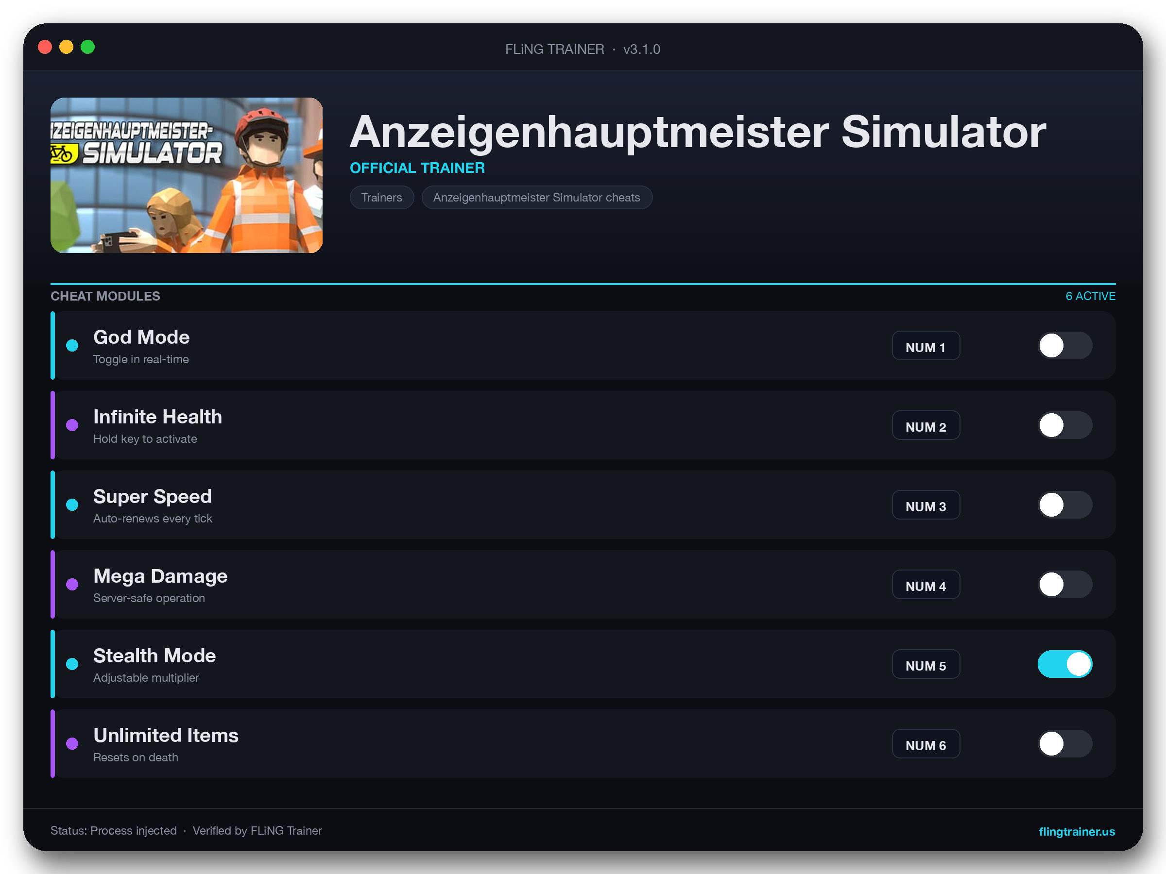 Anzeigenhauptmeister Simulator Trainer interface