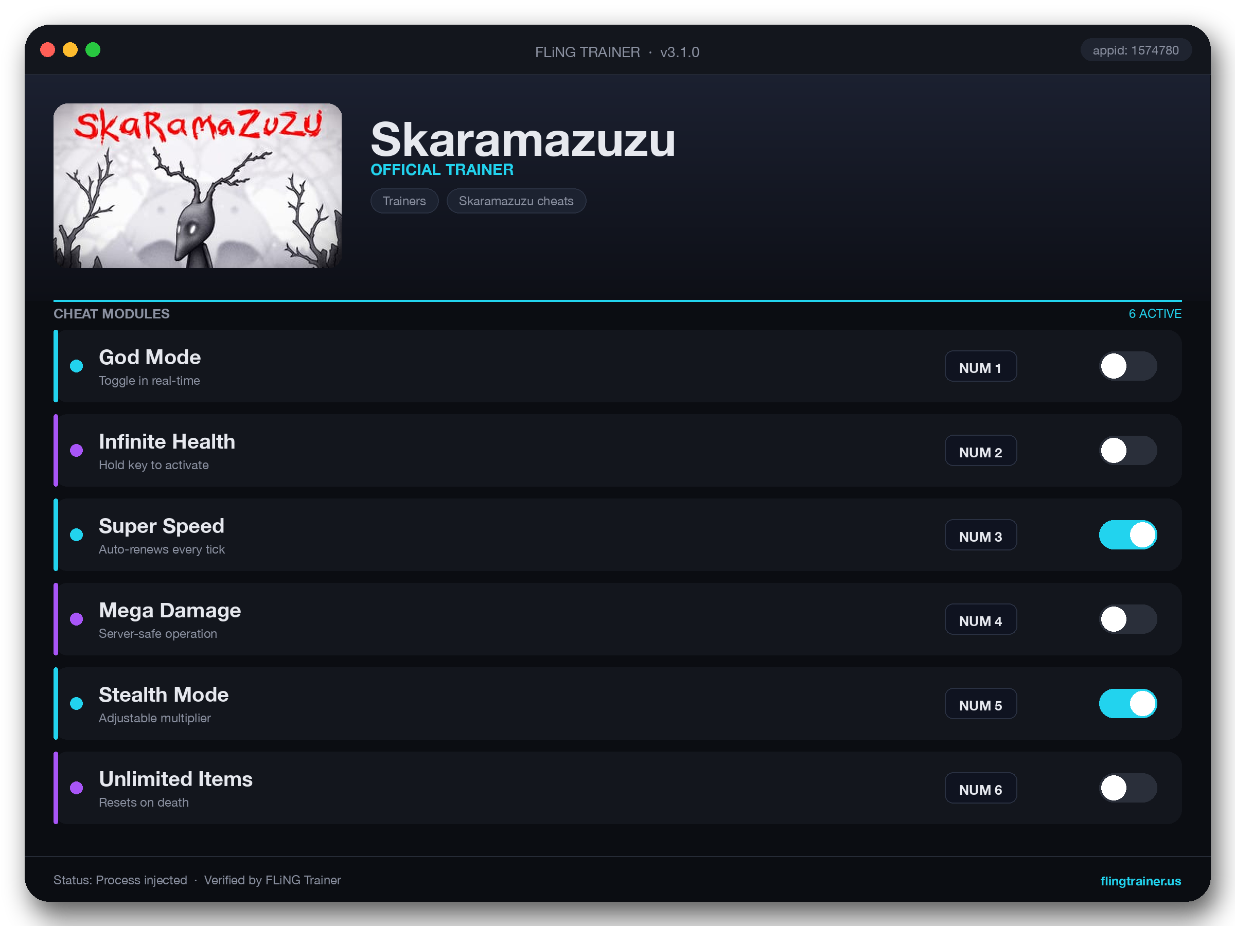 Skaramazuzu Trainer interface