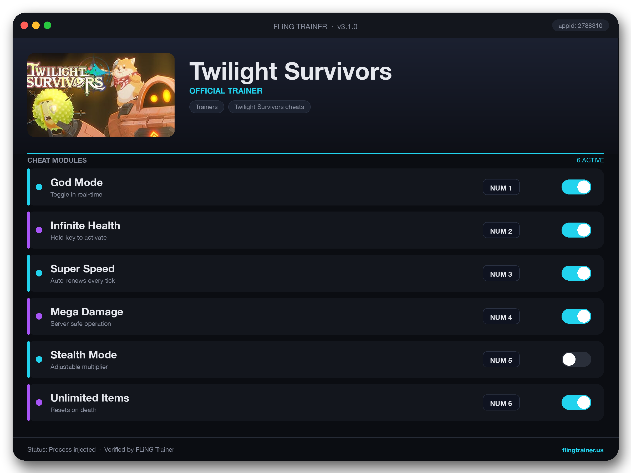 Twilight Survivors Trainer interface