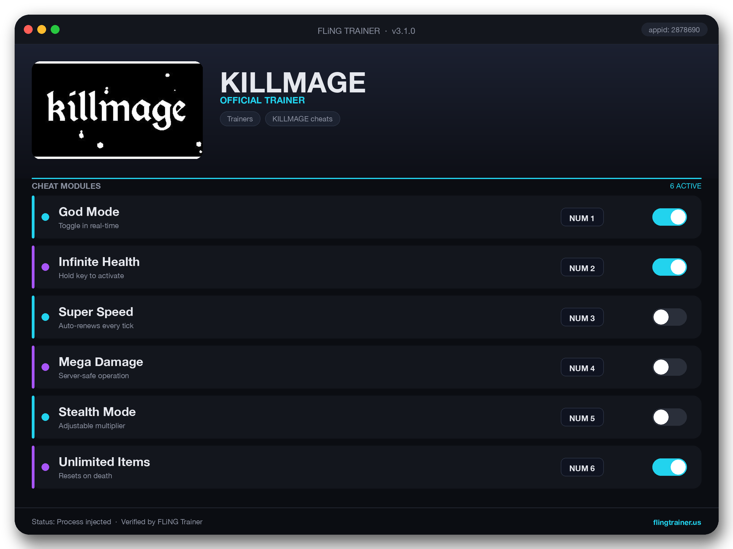 KILLMAGE Trainer interface