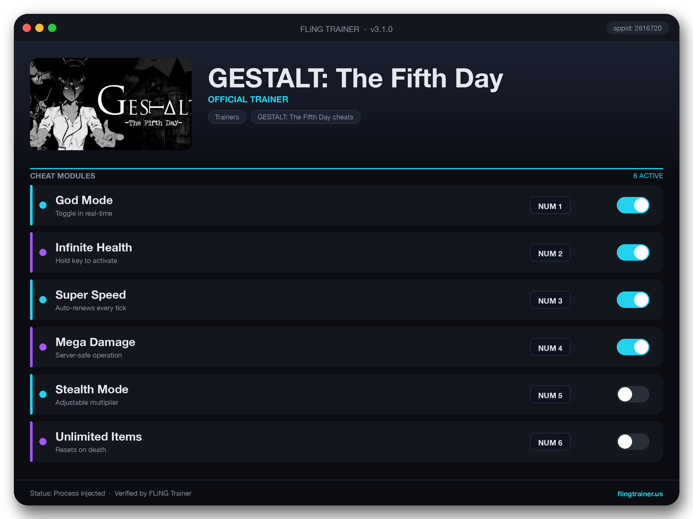 GESTALT: The Fifth Day Trainer interface