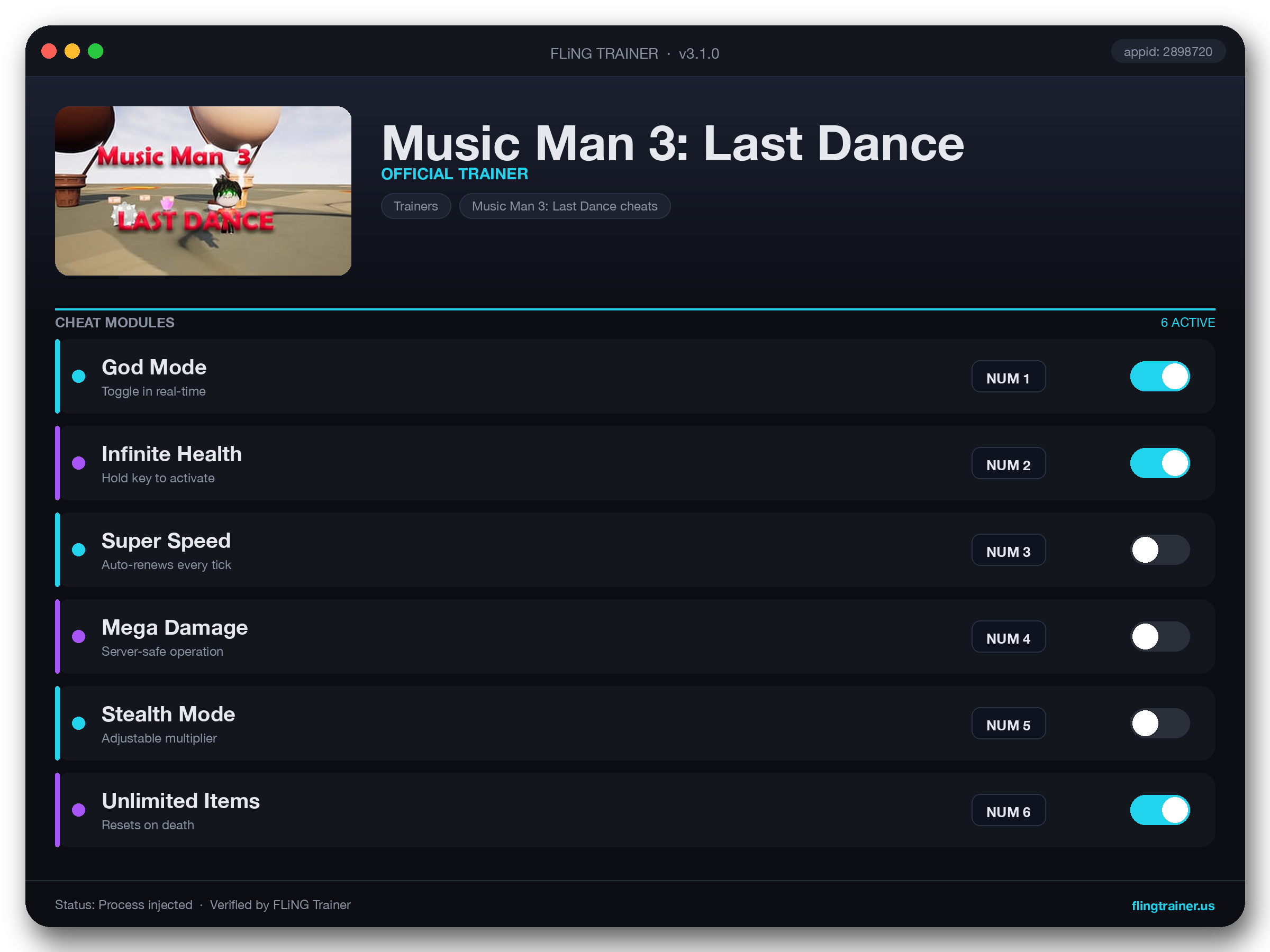 Music Man 3: Last Dance Trainer interface
