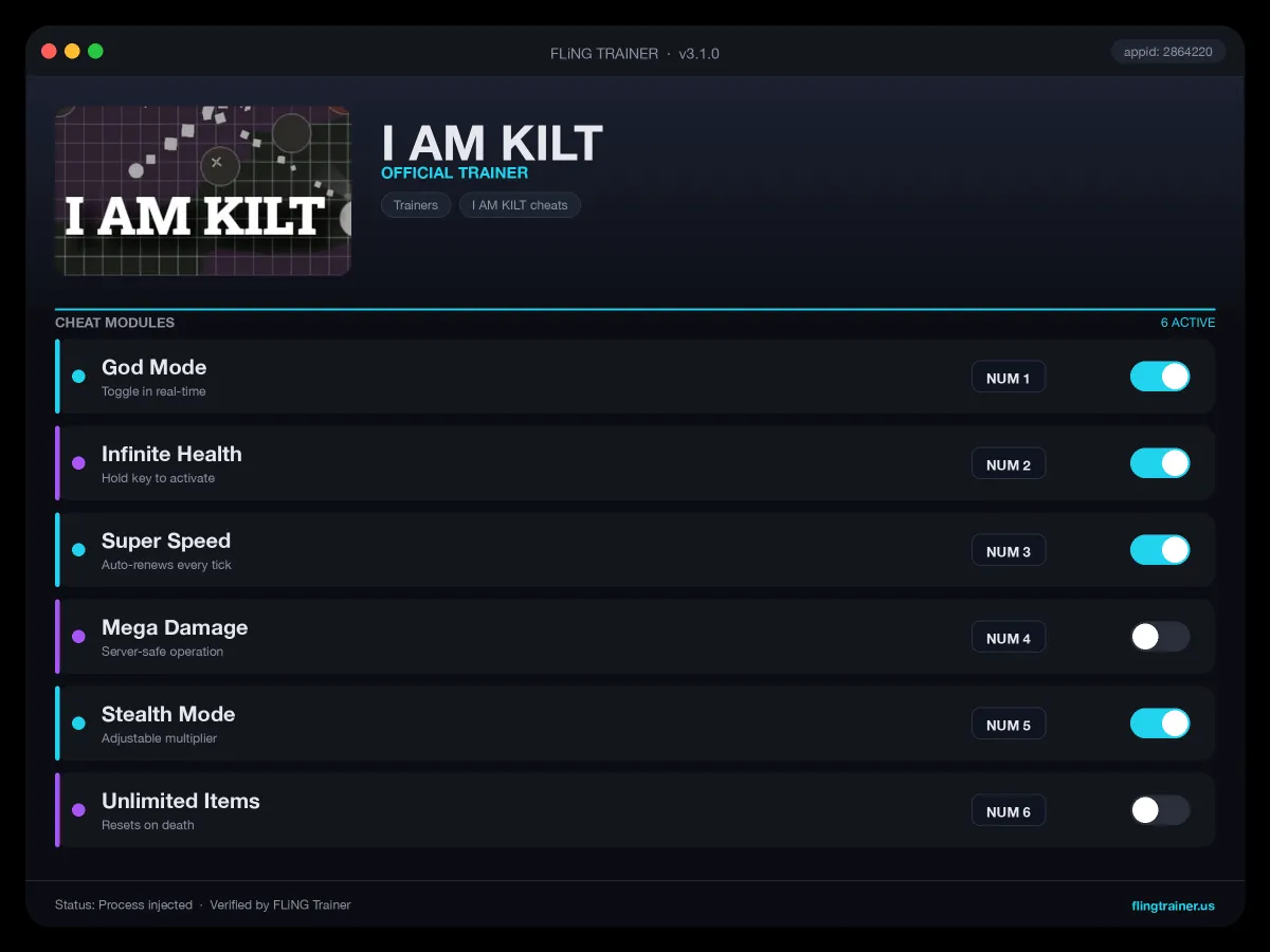 I AM KILT Trainer interface