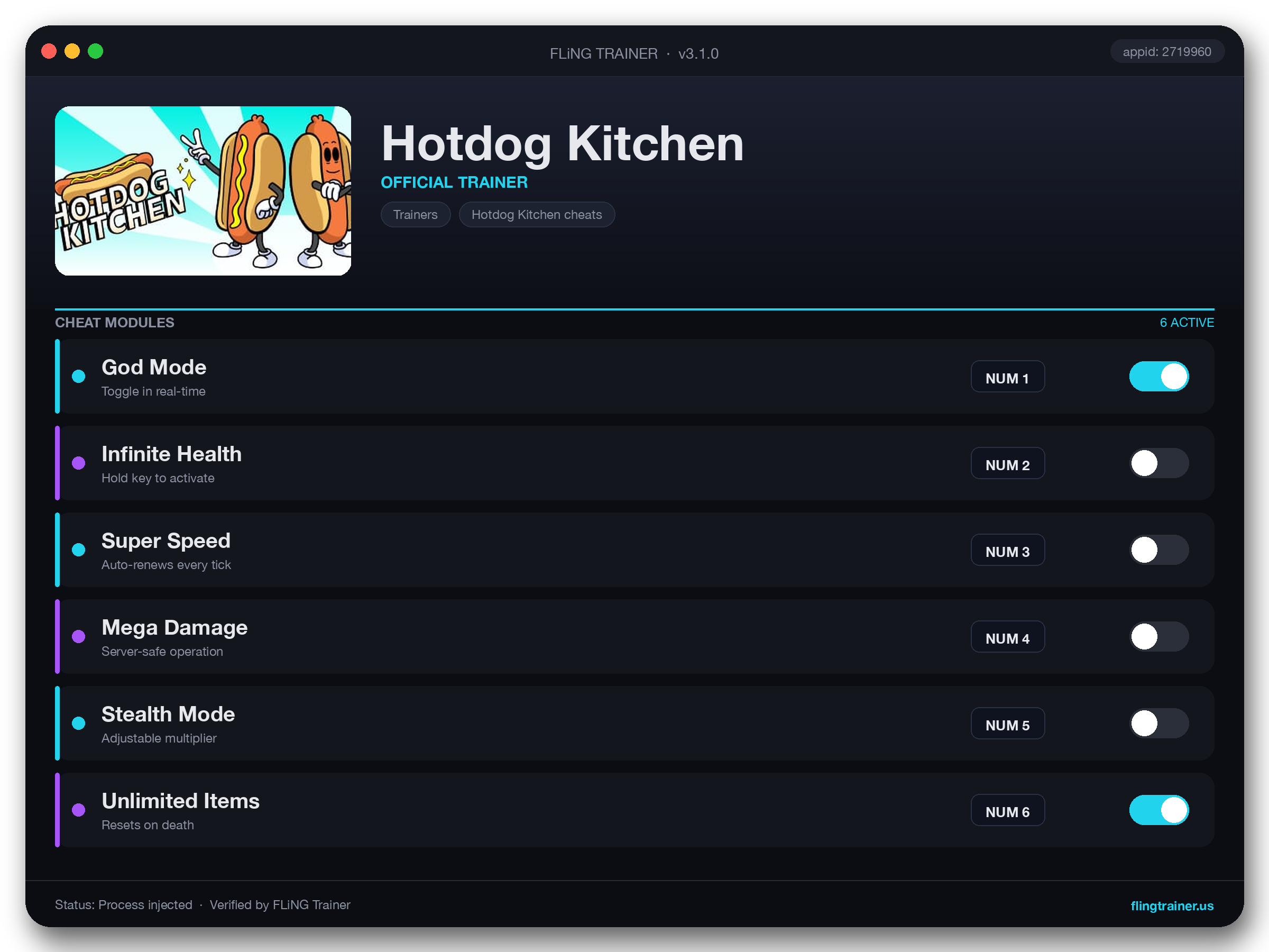 Hotdog Kitchen Trainer interface