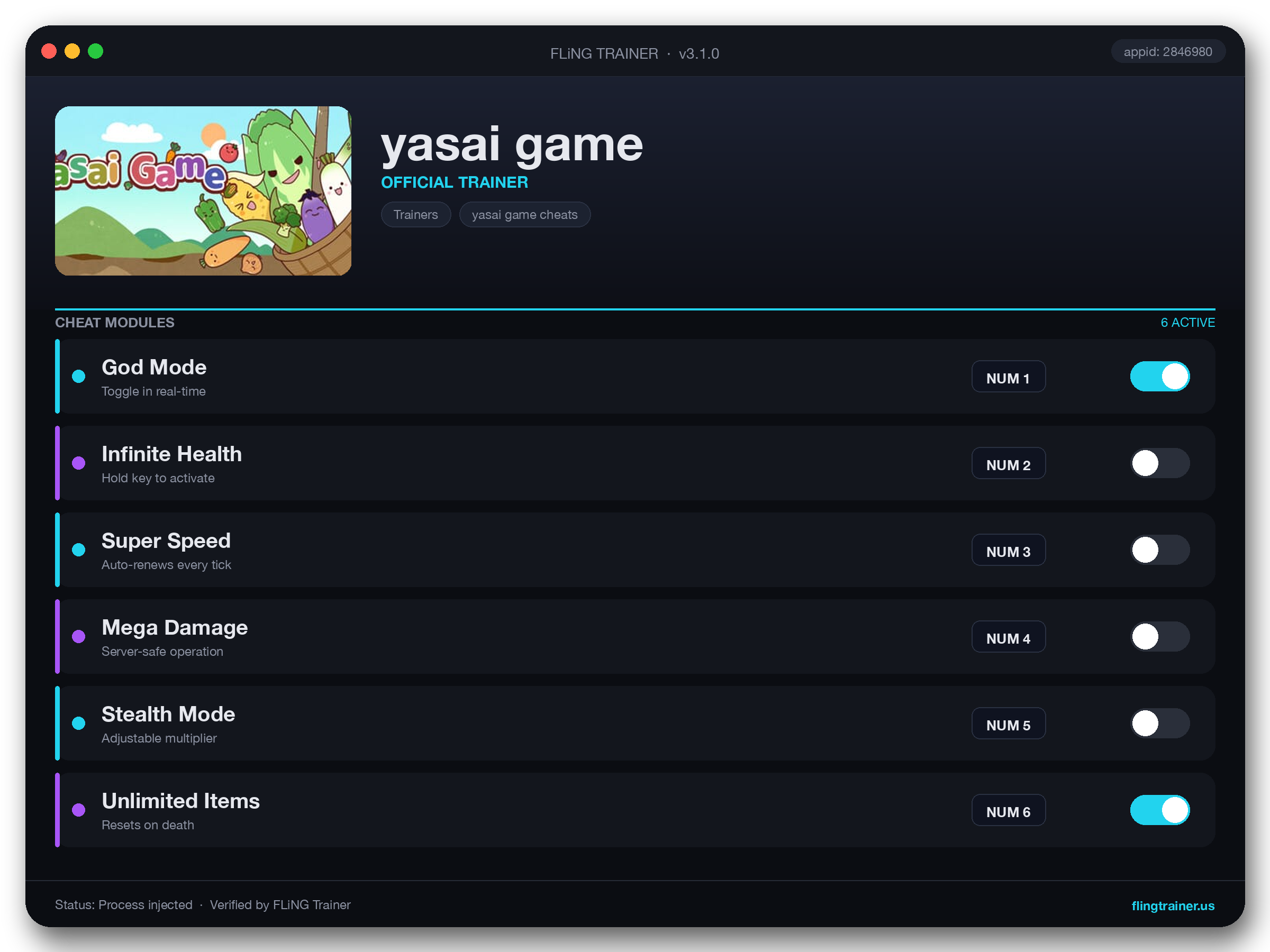 yasai game Trainer interface