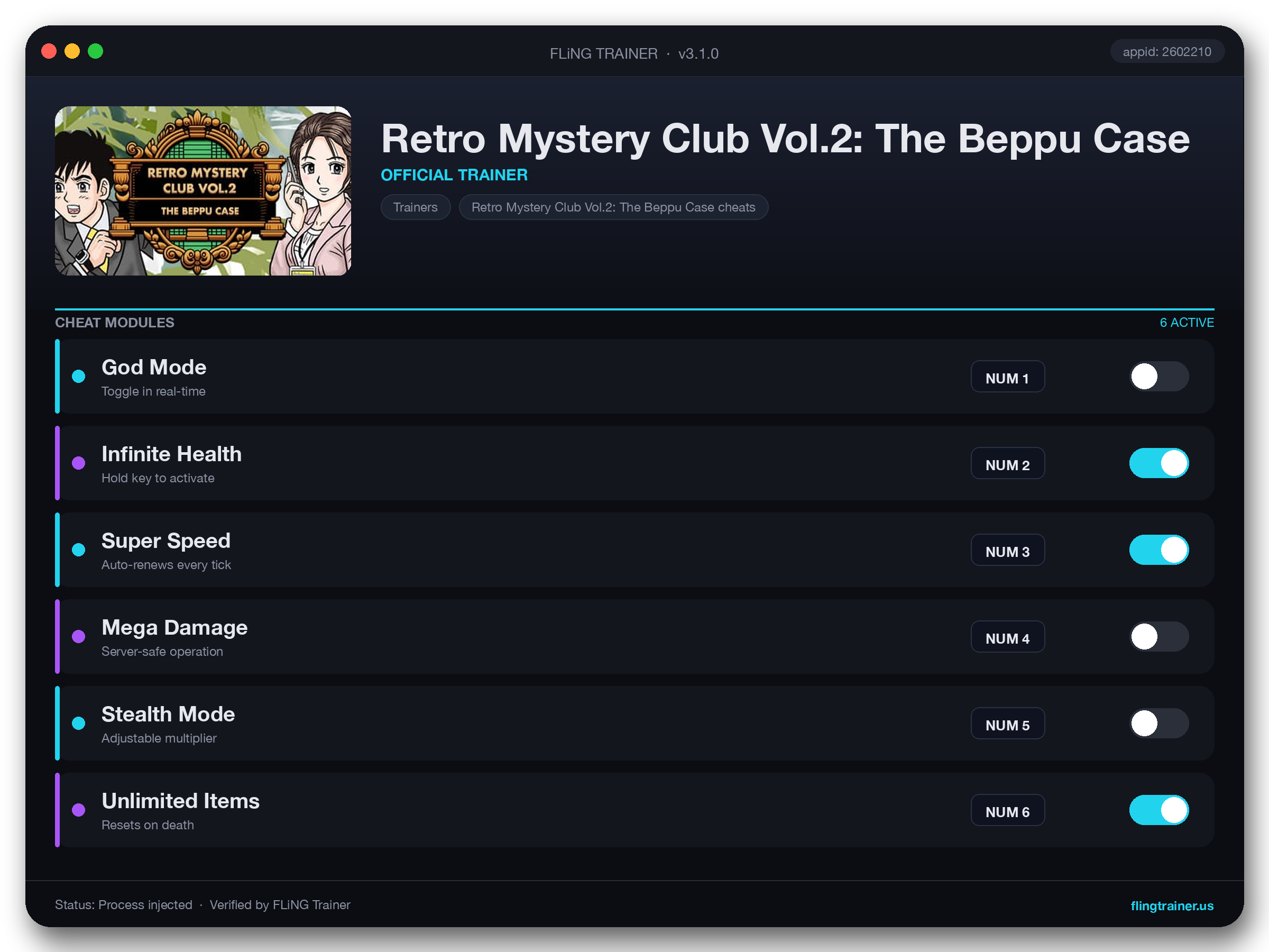 Retro Mystery Club Vol.2: The Beppu Case Trainer interface