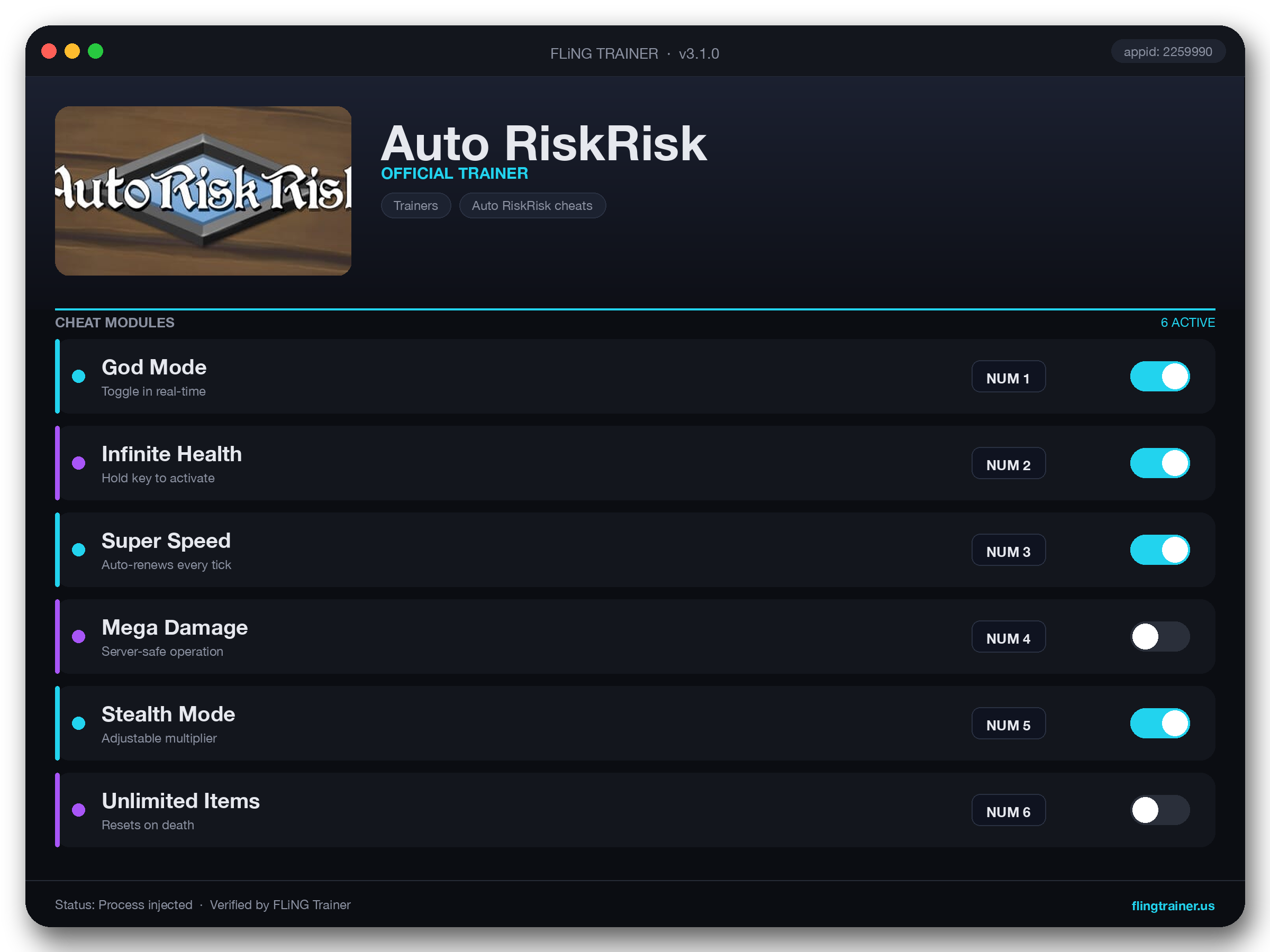Auto RiskRisk Trainer interface