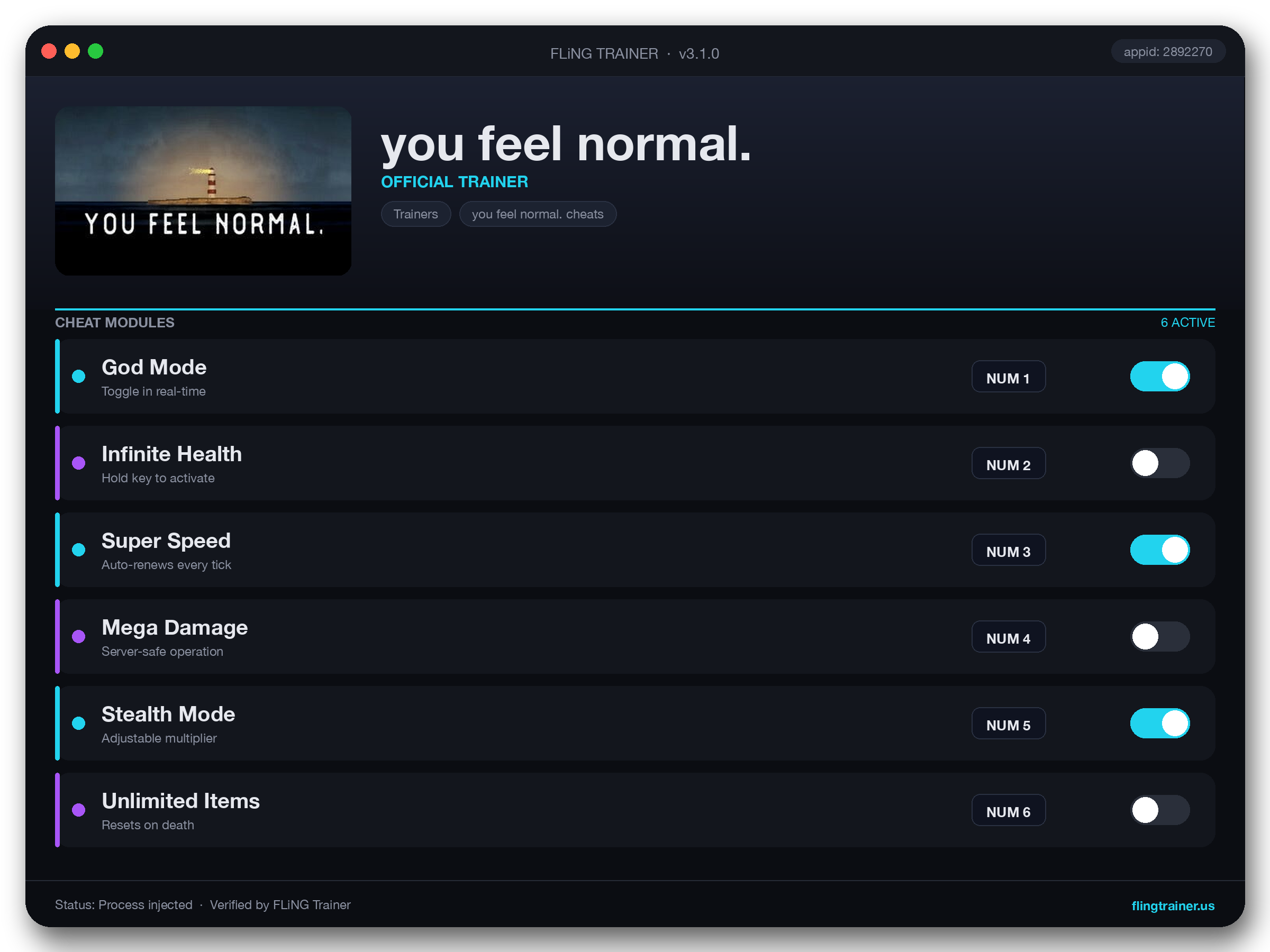 you feel normal. Trainer interface