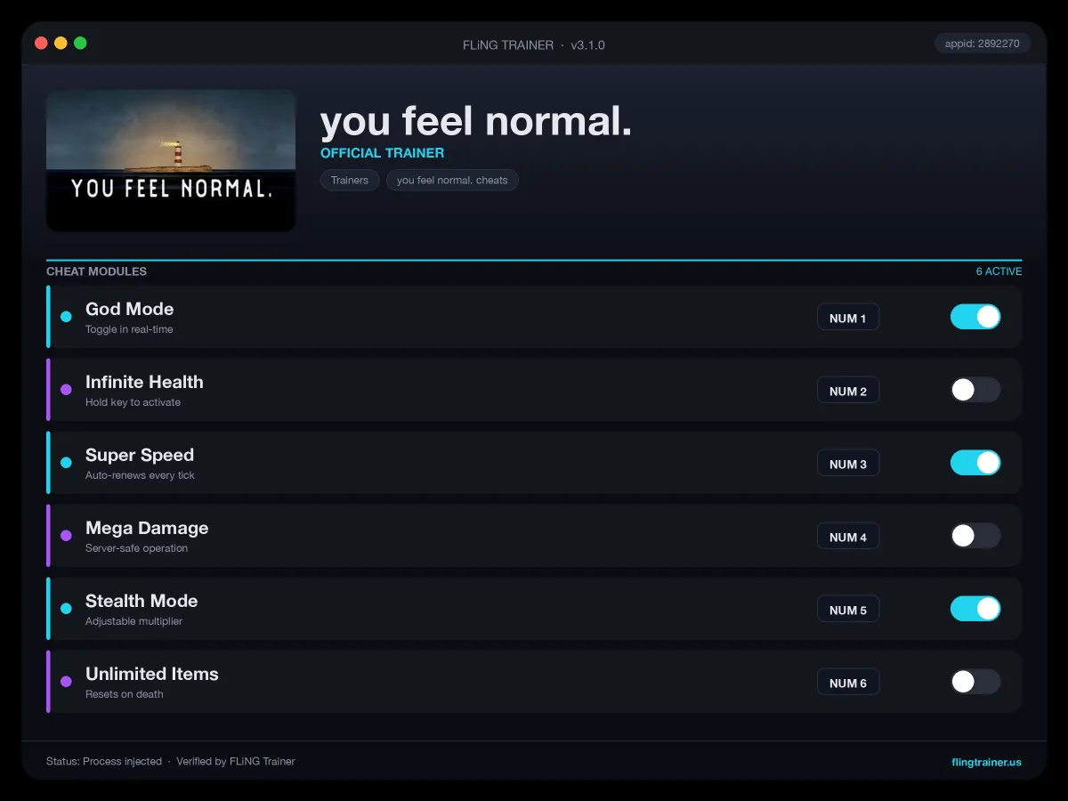 you feel normal. Trainer interface