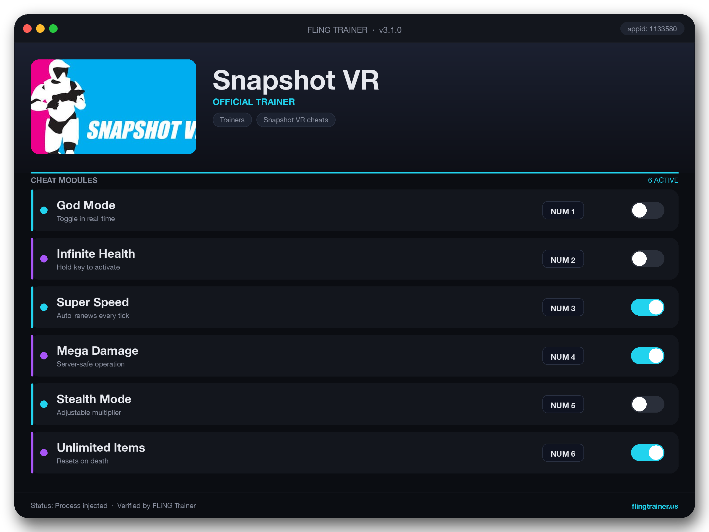 Snapshot VR Trainer interface