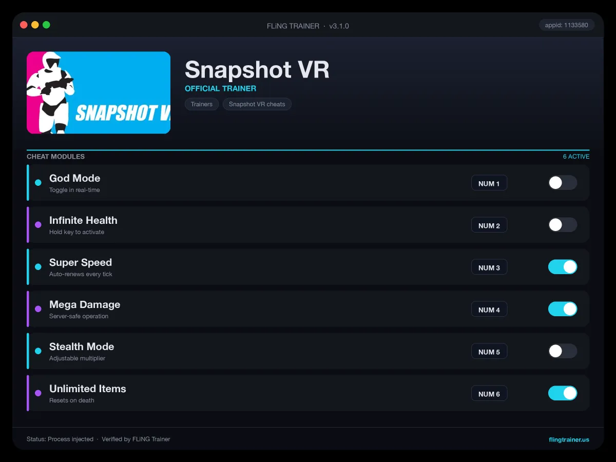 Snapshot VR Trainer interface
