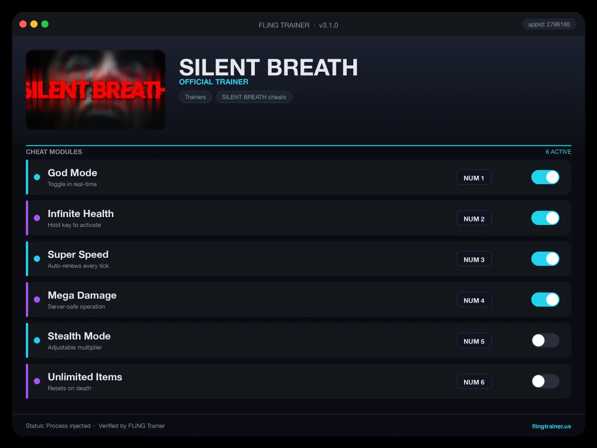 SILENT BREATH Trainer interface