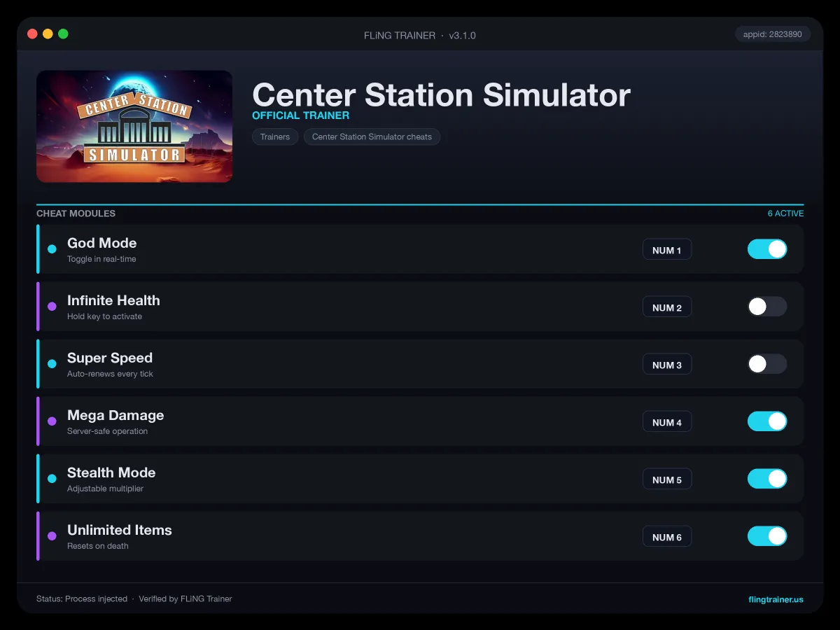 Center Station Simulator Trainer interface