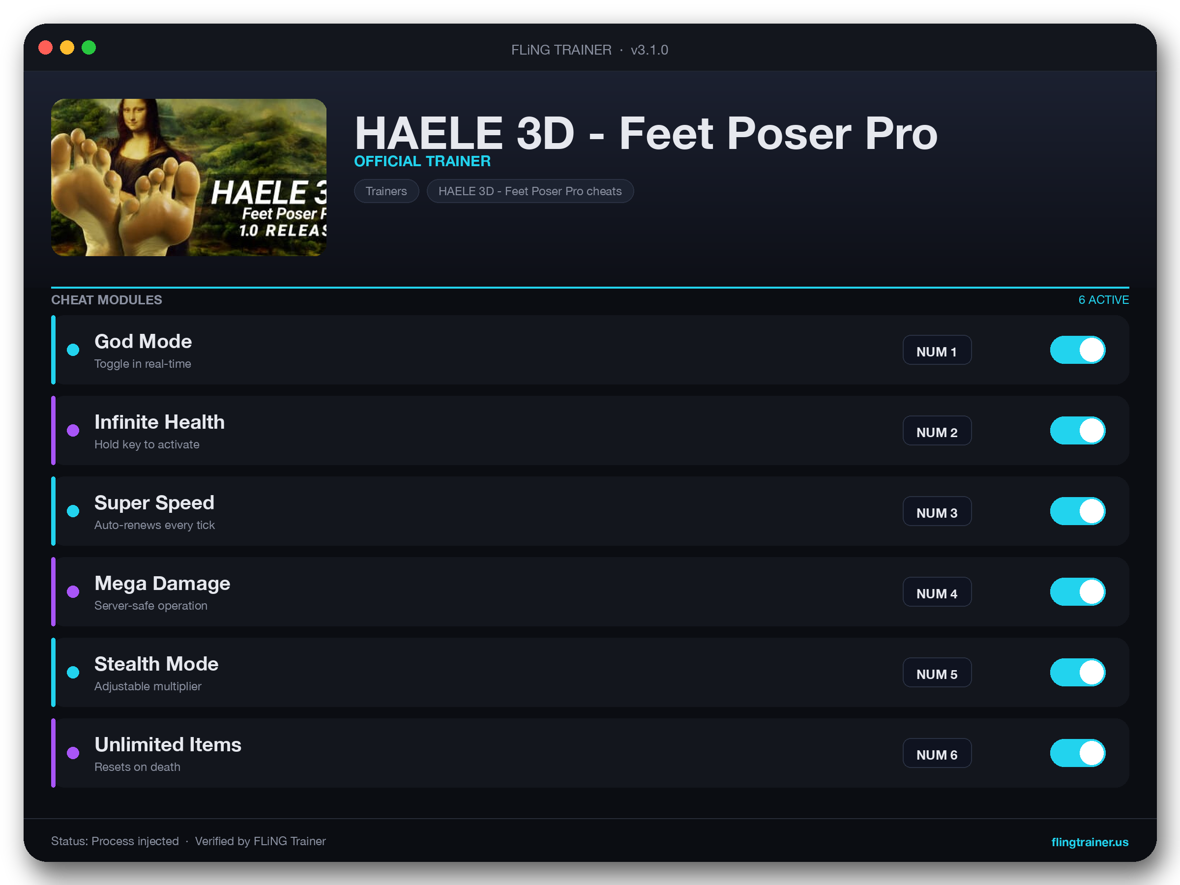 HAELE 3D - Feet Poser Pro Trainer interface