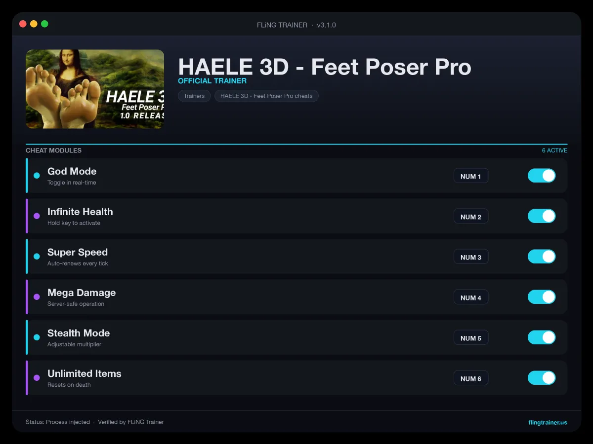 HAELE 3D - Feet Poser Pro Trainer interface