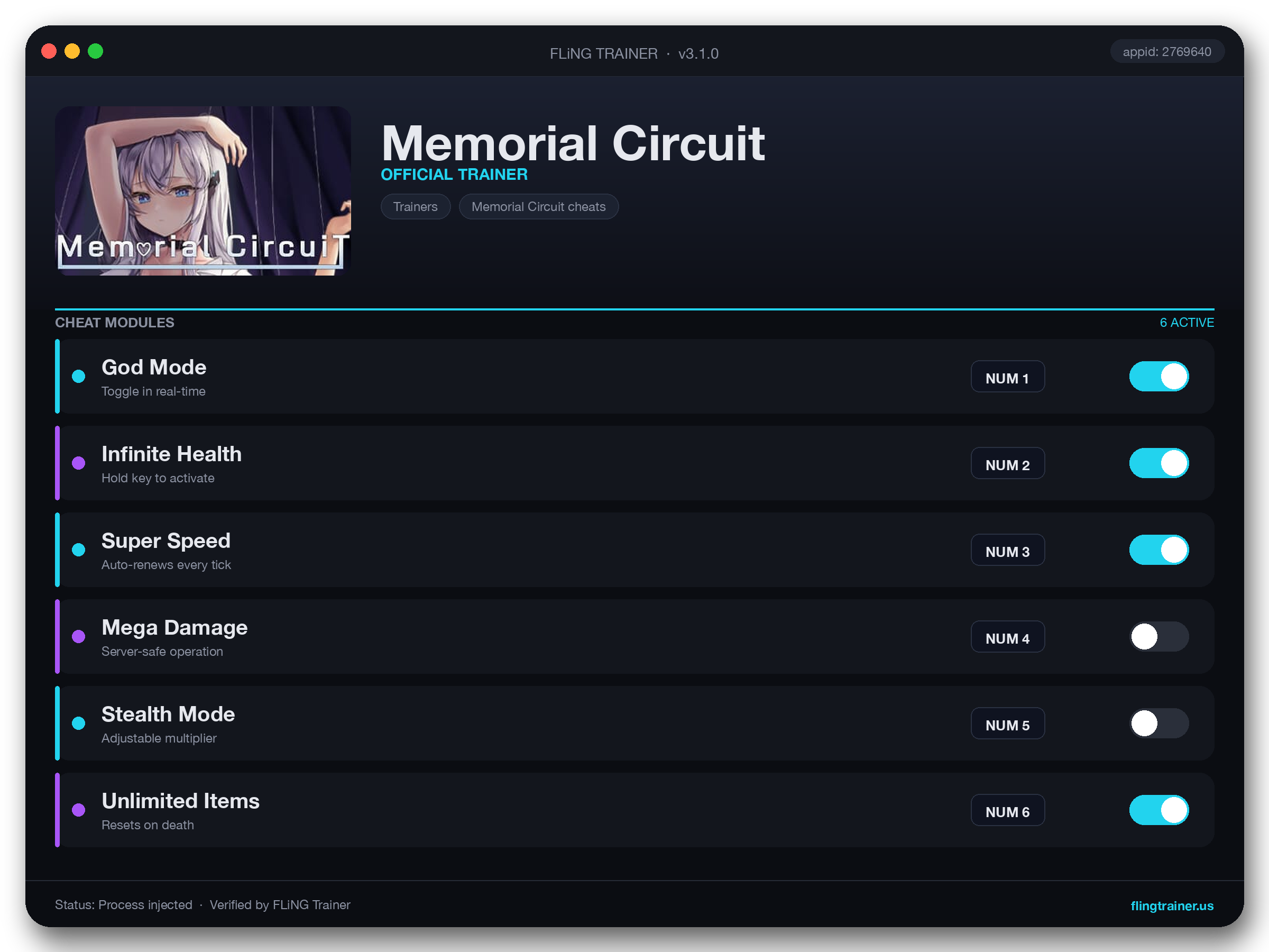 Memorial Circuit Trainer interface