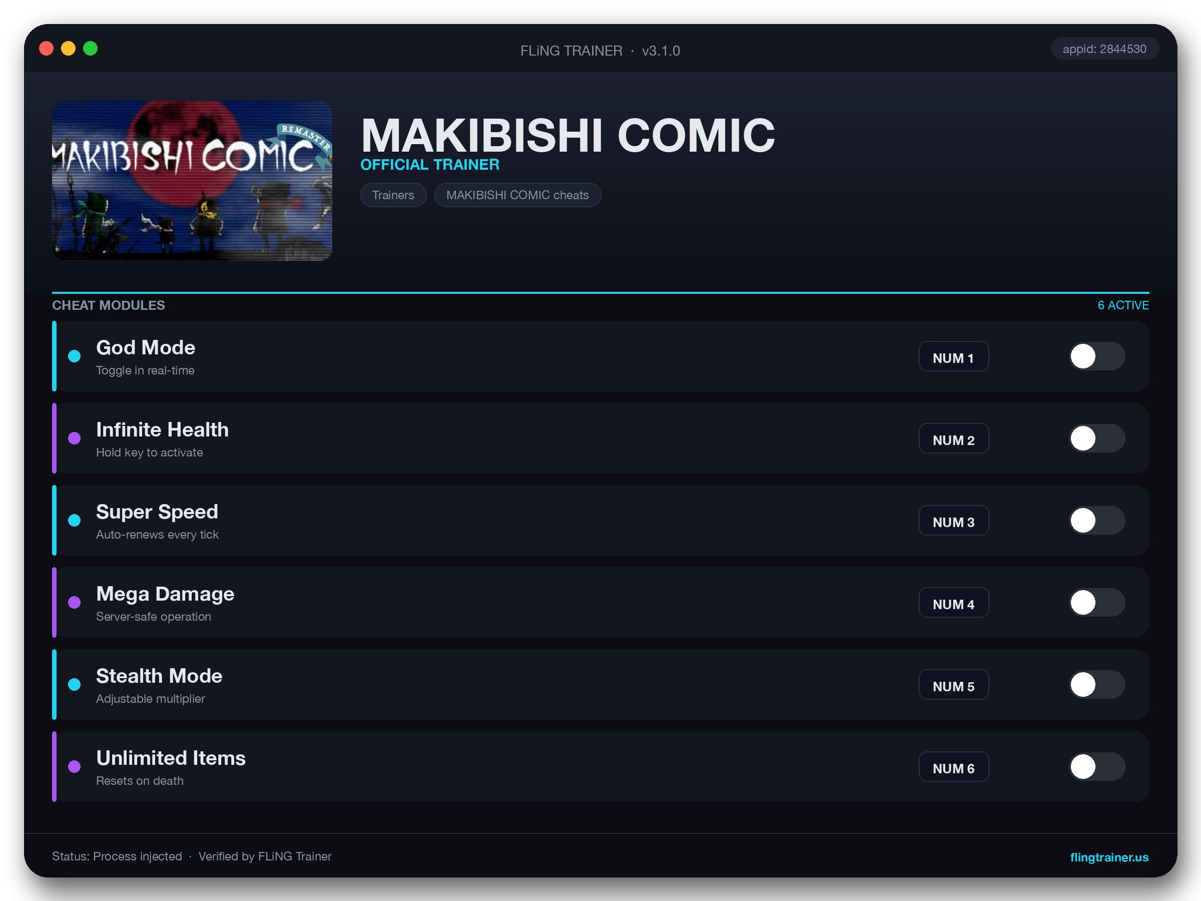 MAKIBISHI COMIC Trainer interface