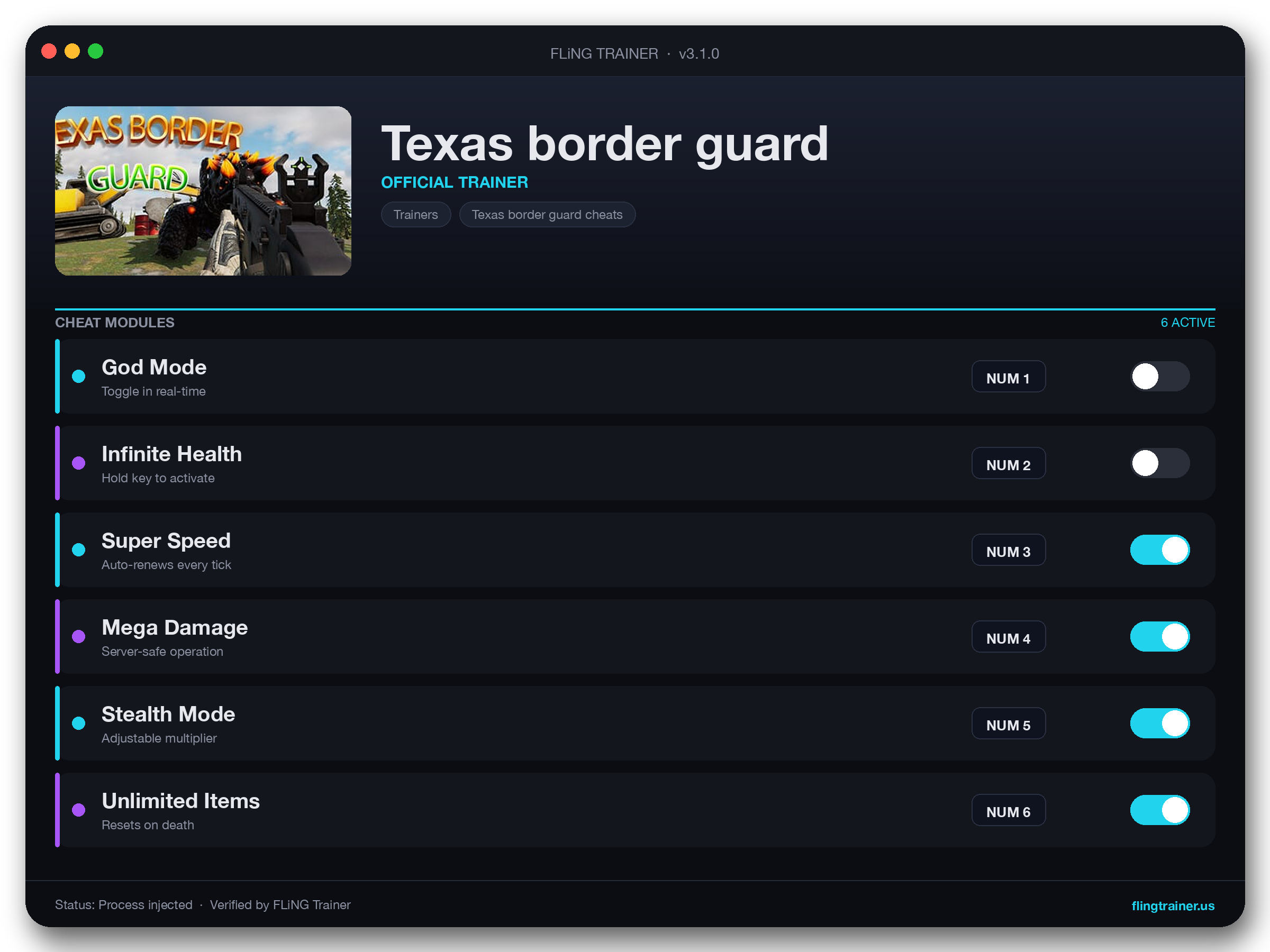 Texas border guard Trainer interface