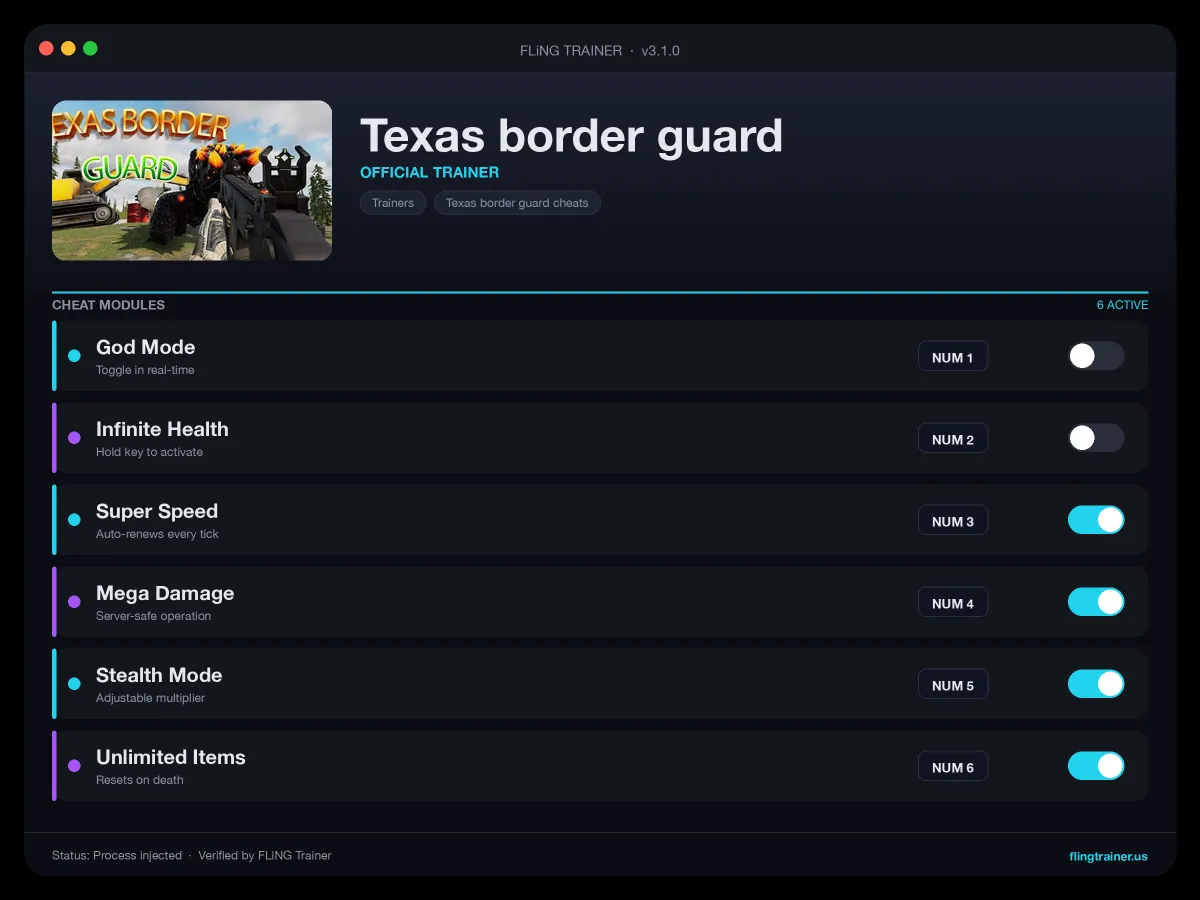Texas border guard Trainer interface