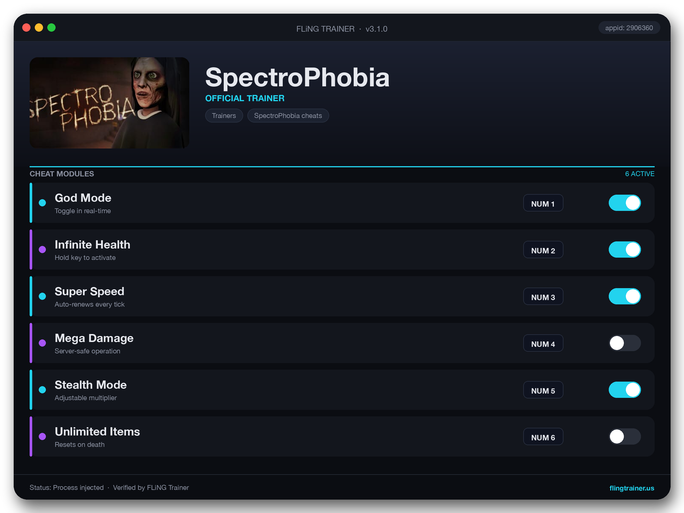 SpectroPhobia Trainer interface
