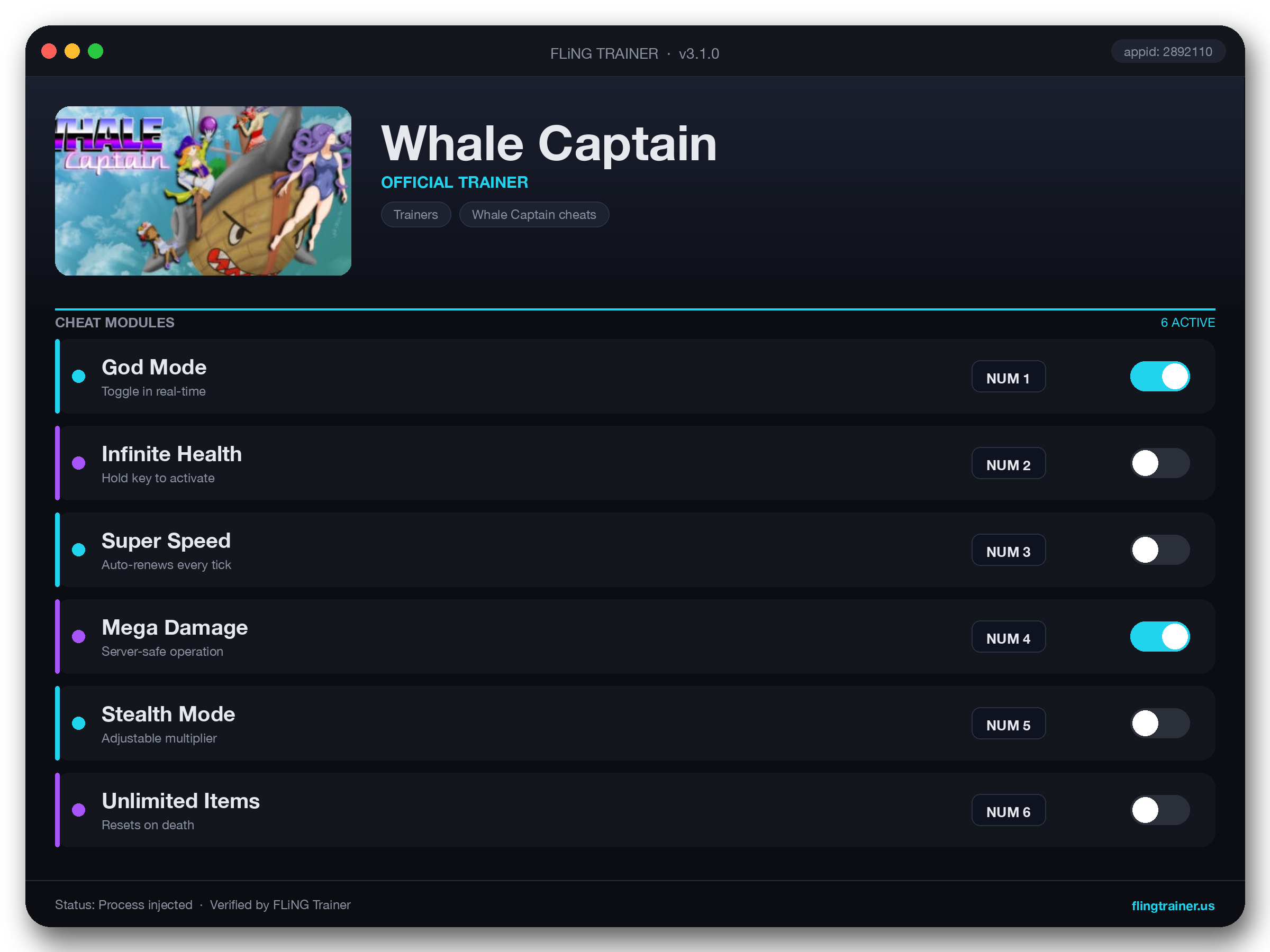 Whale Captain Trainer interface
