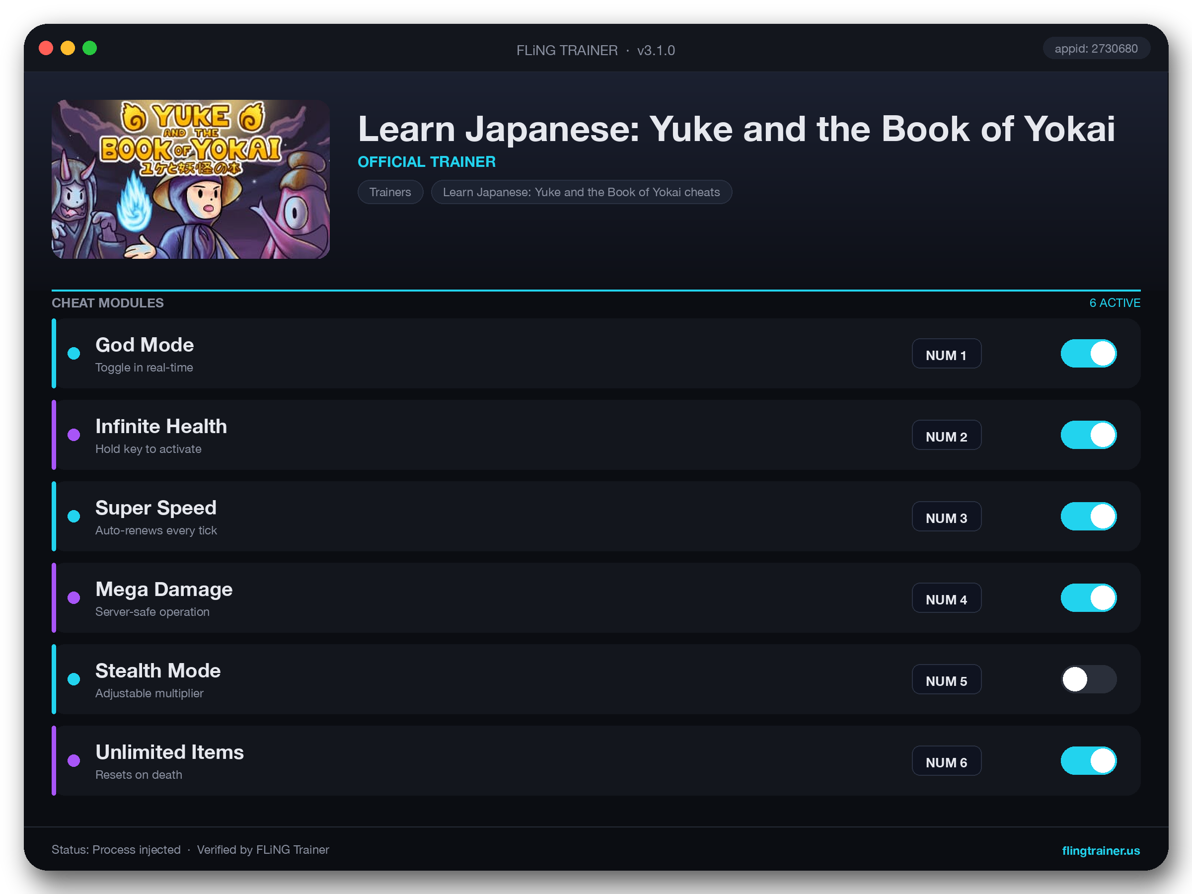 Learn Japanese: Yuke and the Book of Yokai Trainer interface