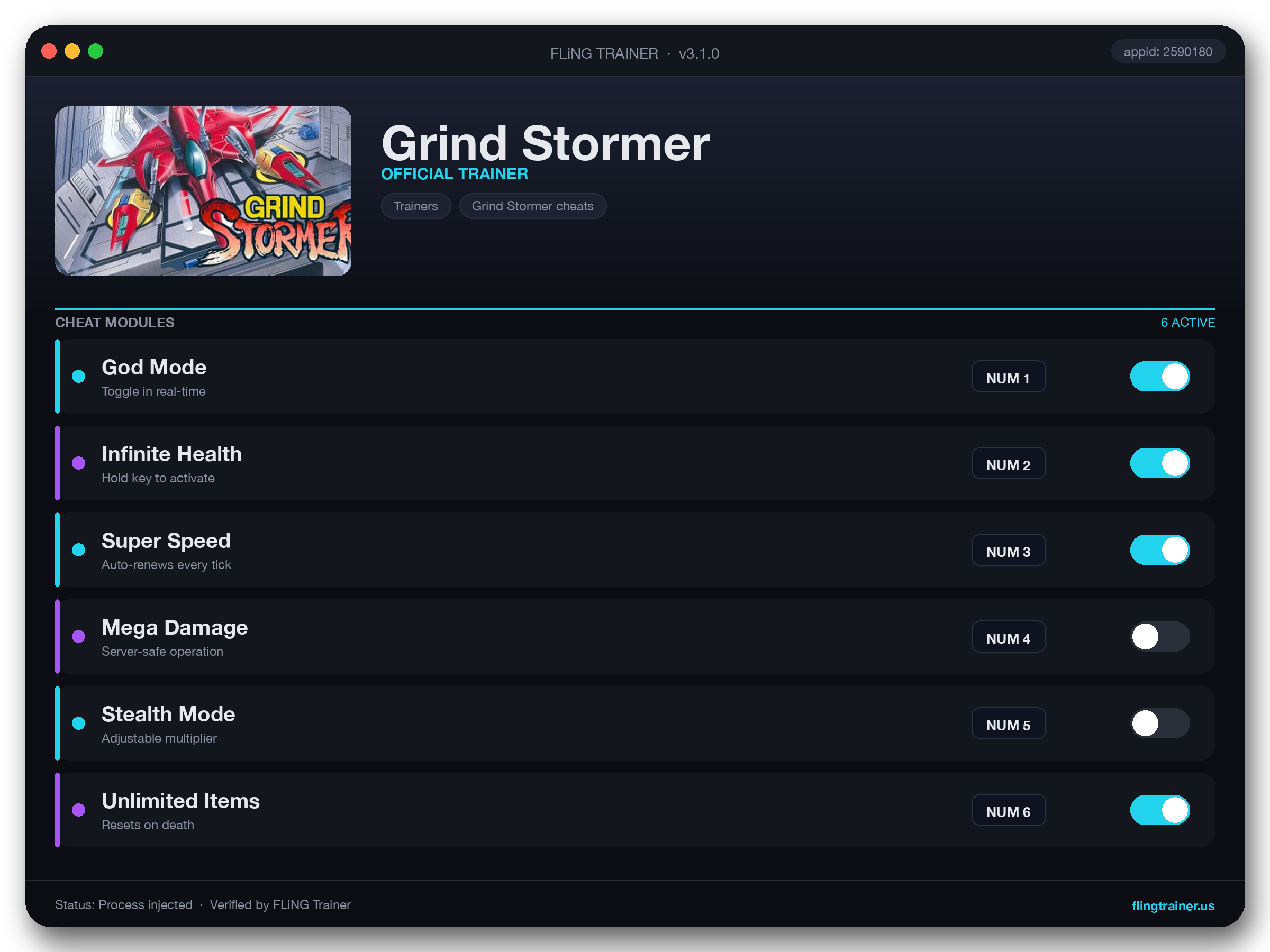Grind Stormer Trainer interface