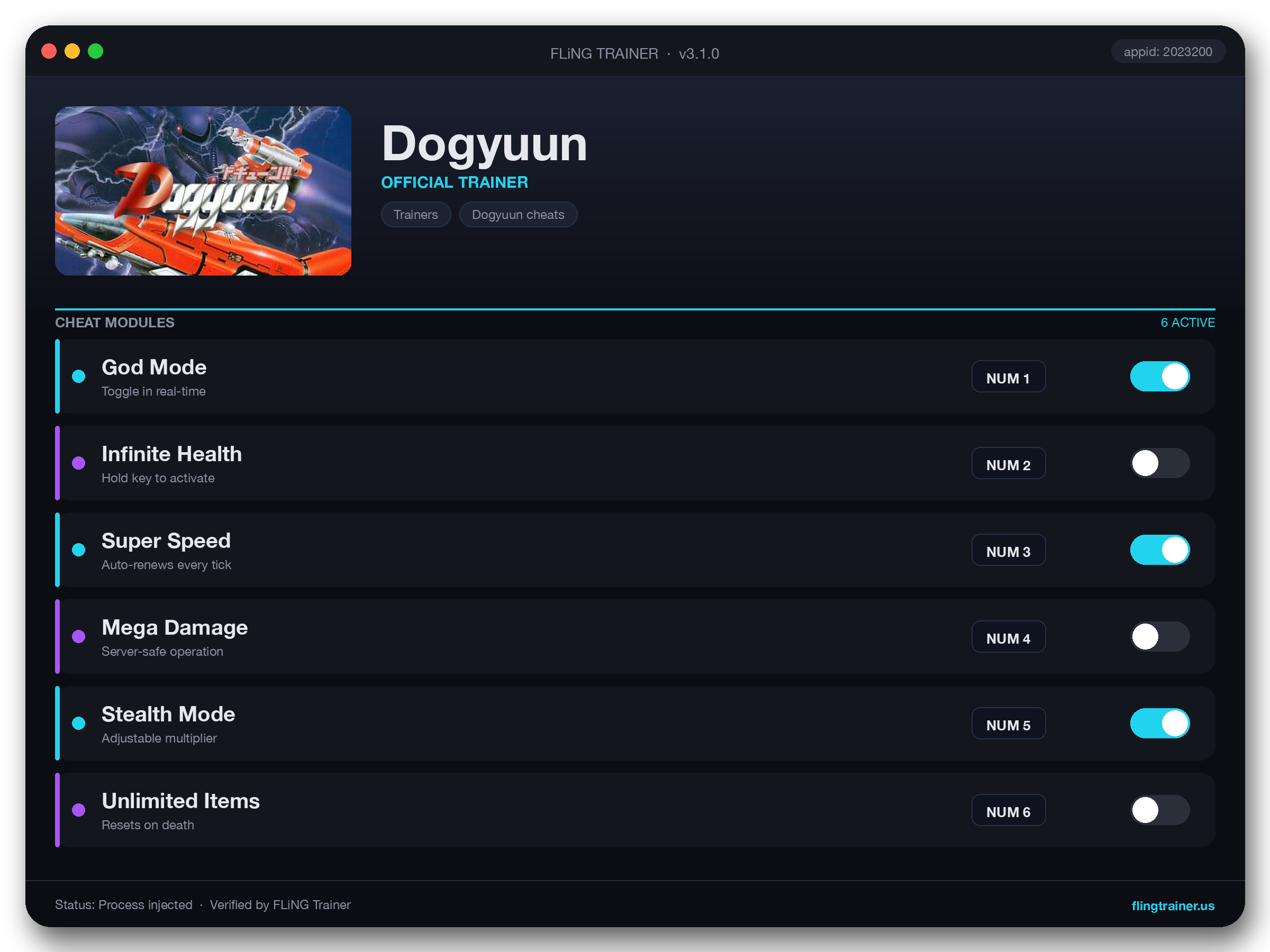 Dogyuun Trainer interface