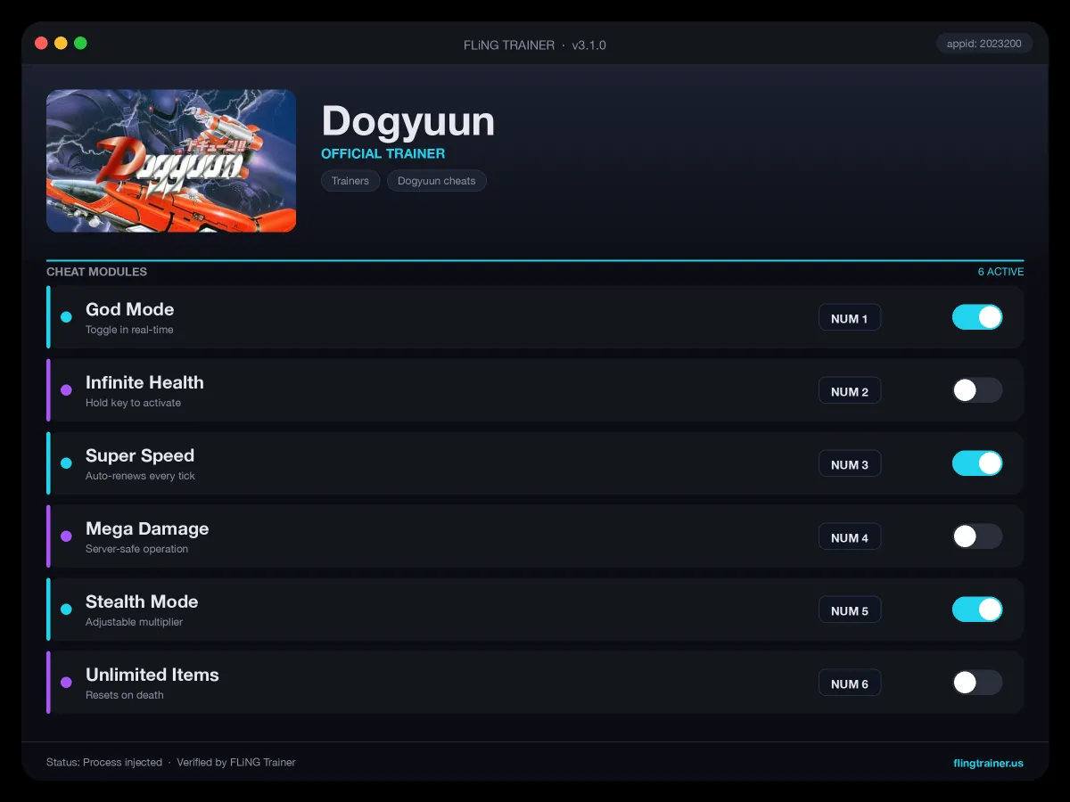 Dogyuun Trainer interface