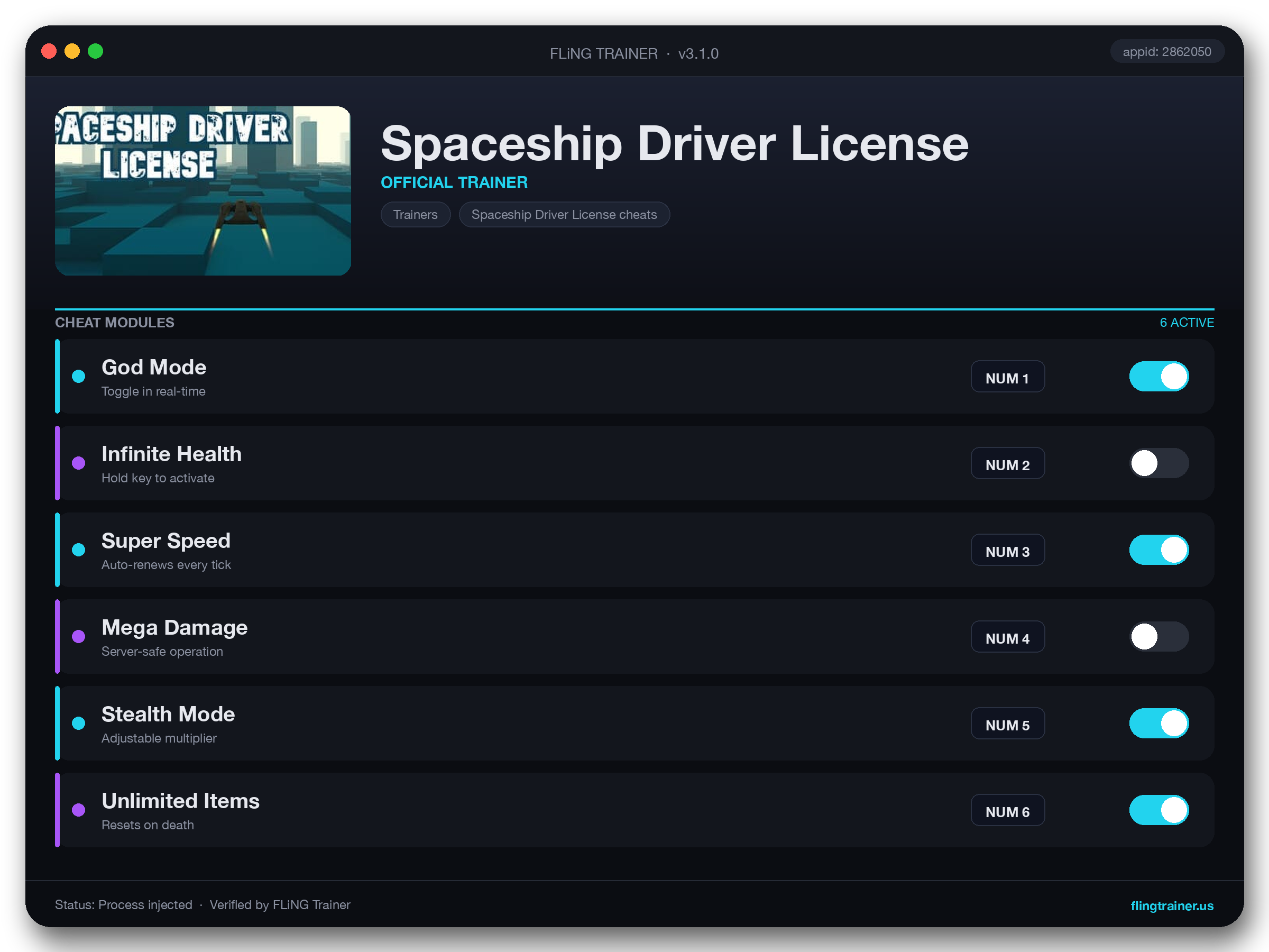 Spaceship Driver License Trainer interface