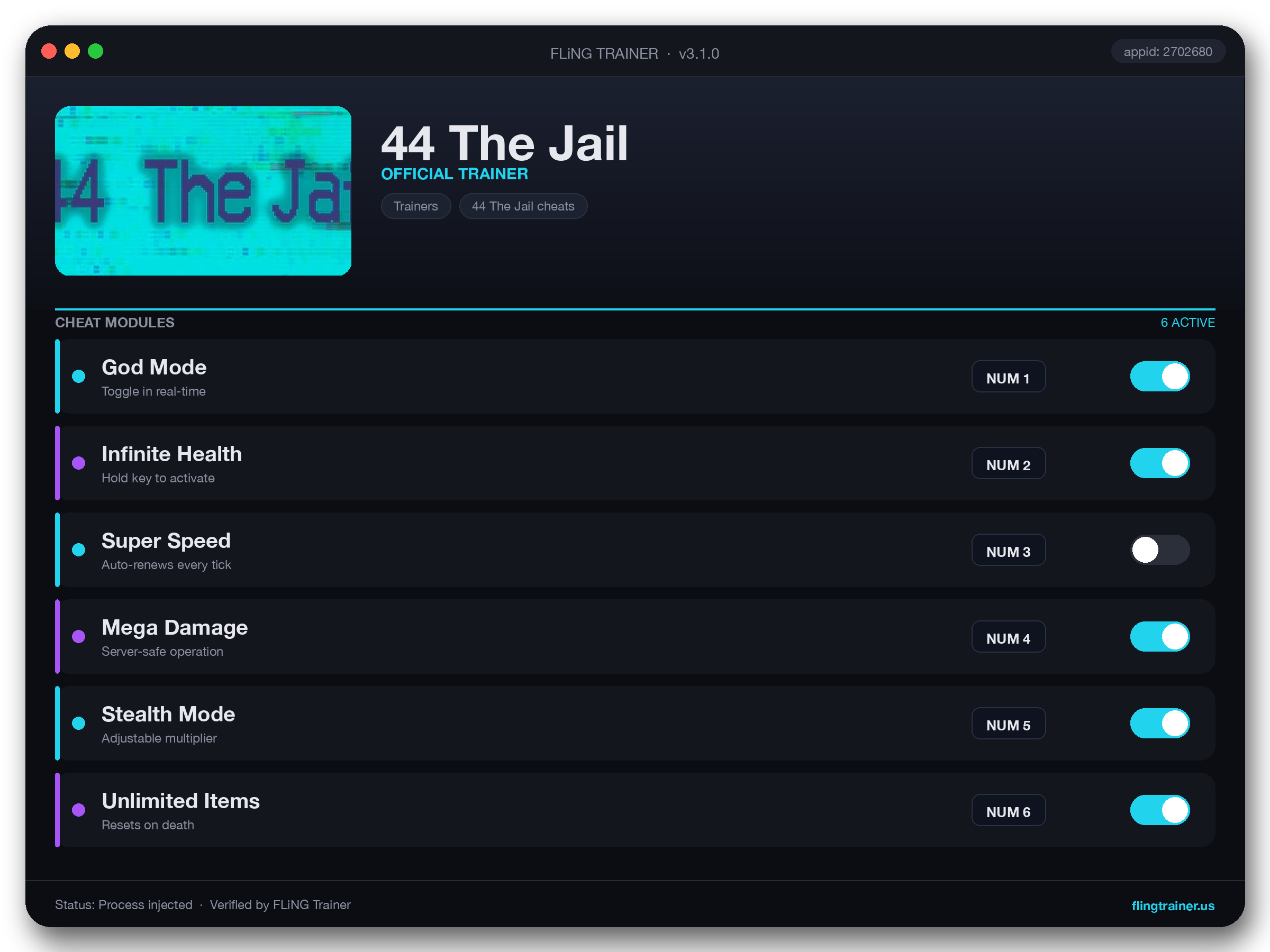 44 The Jail Trainer interface