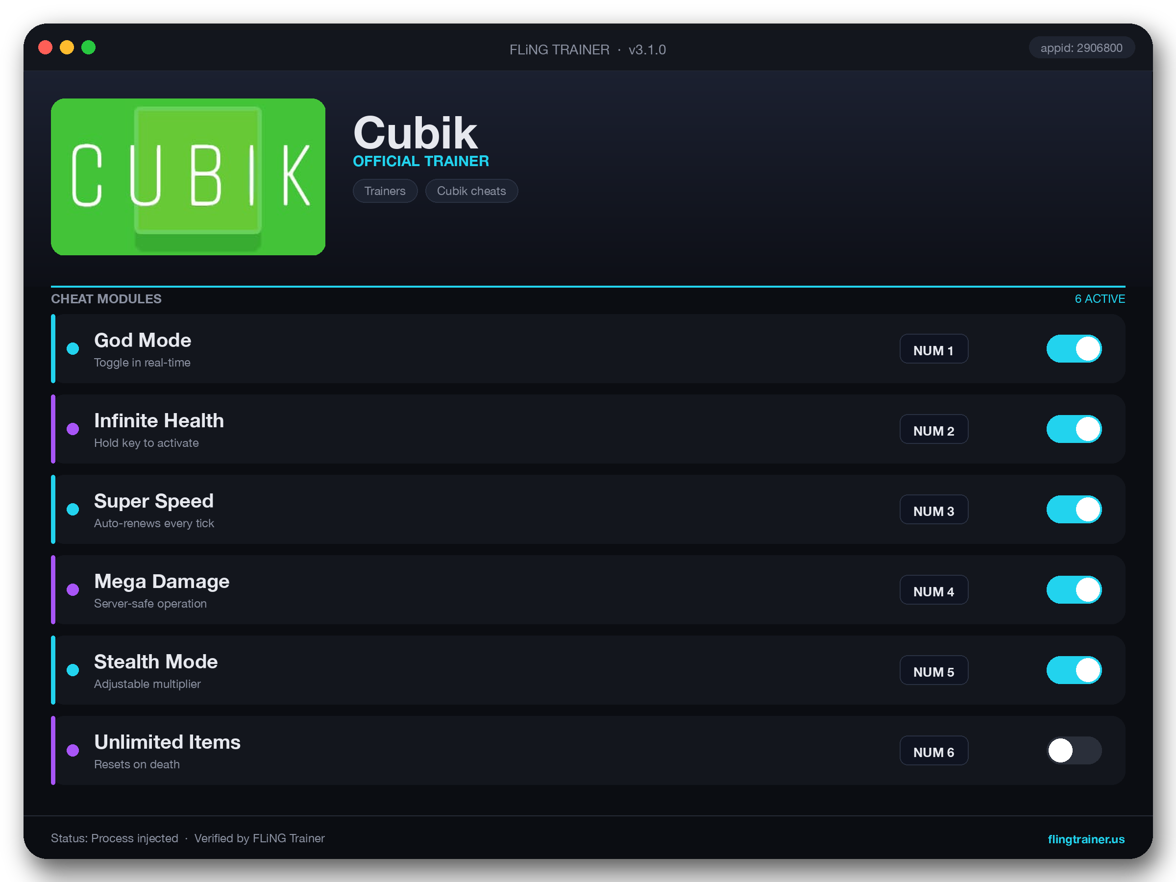 Cubik Trainer interface