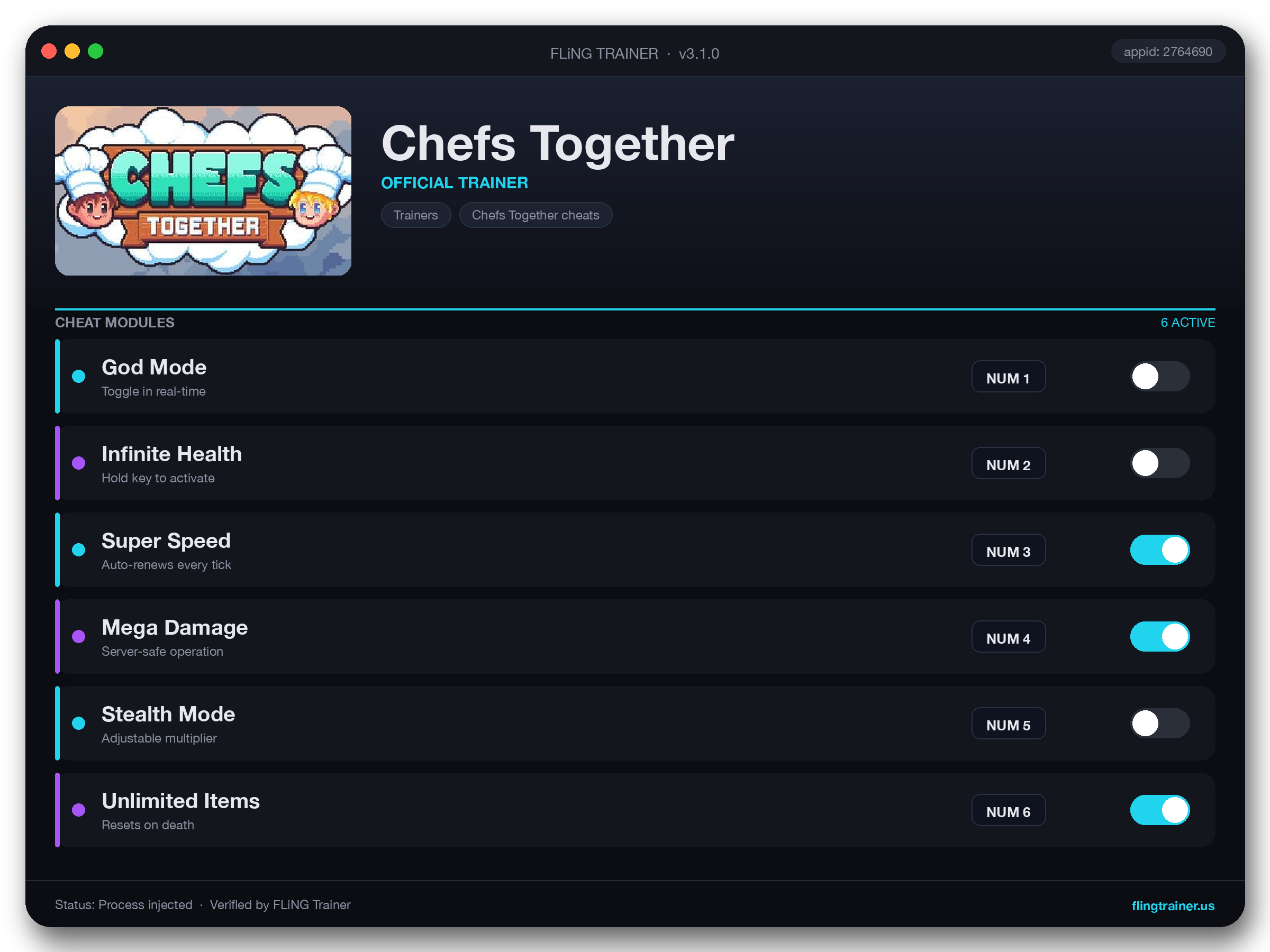 Chefs Together Trainer interface