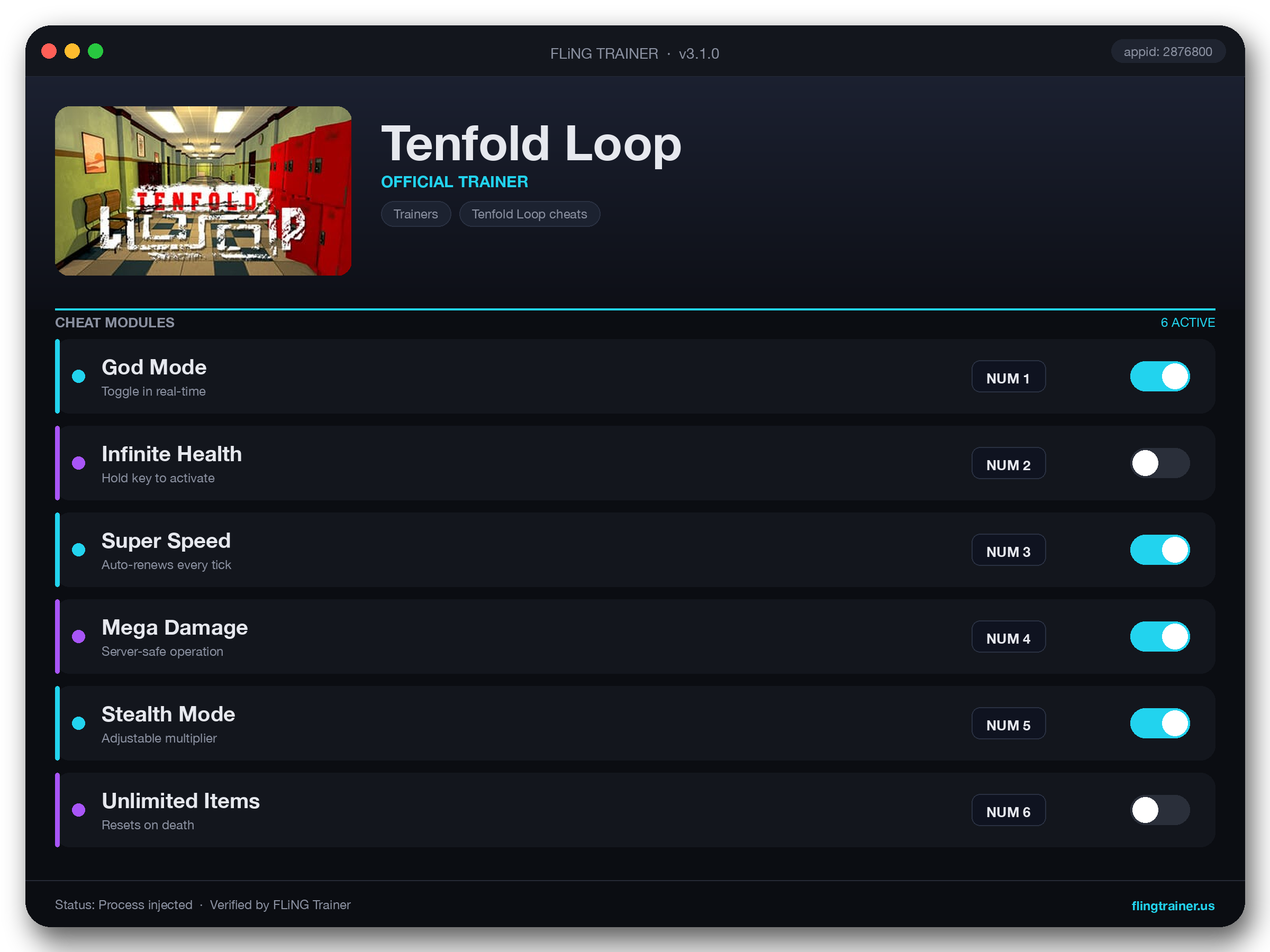 Tenfold Loop Trainer interface