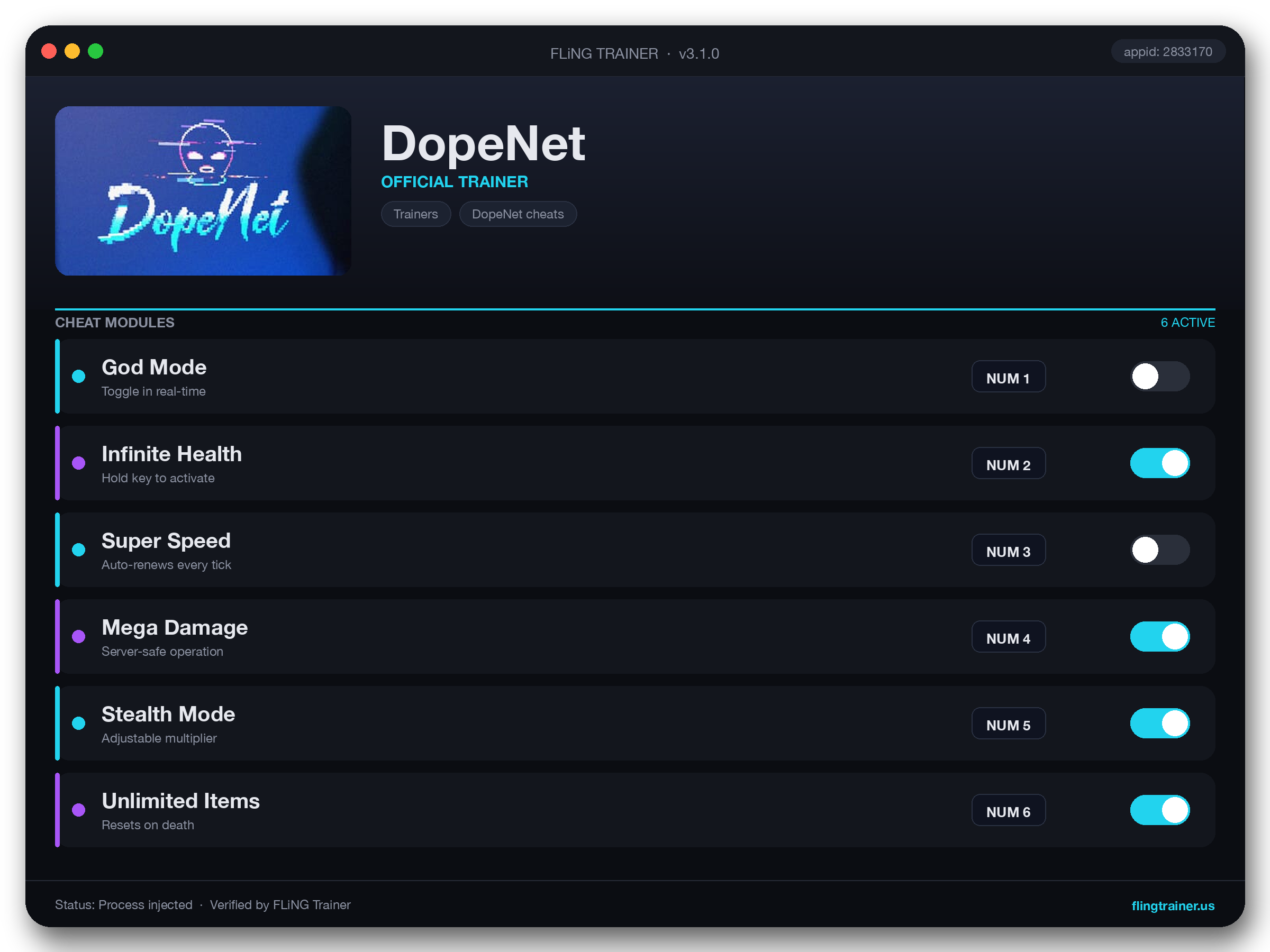 DopeNet Trainer interface