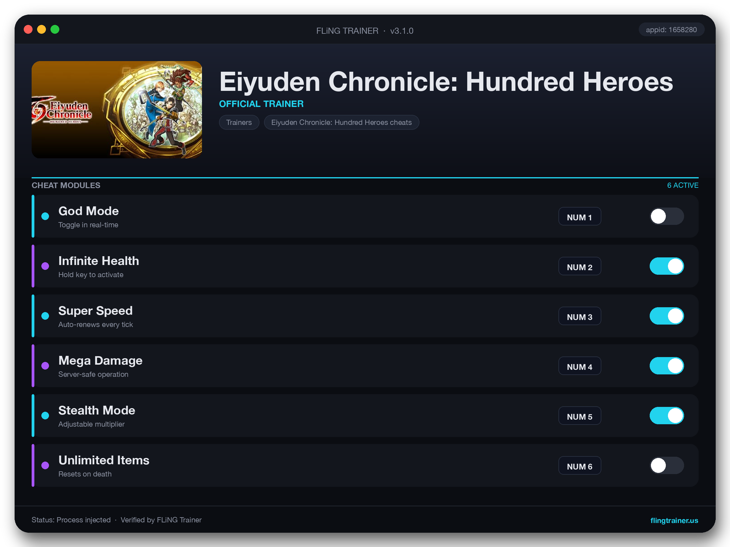 Eiyuden Chronicle: Hundred Heroes Trainer interface