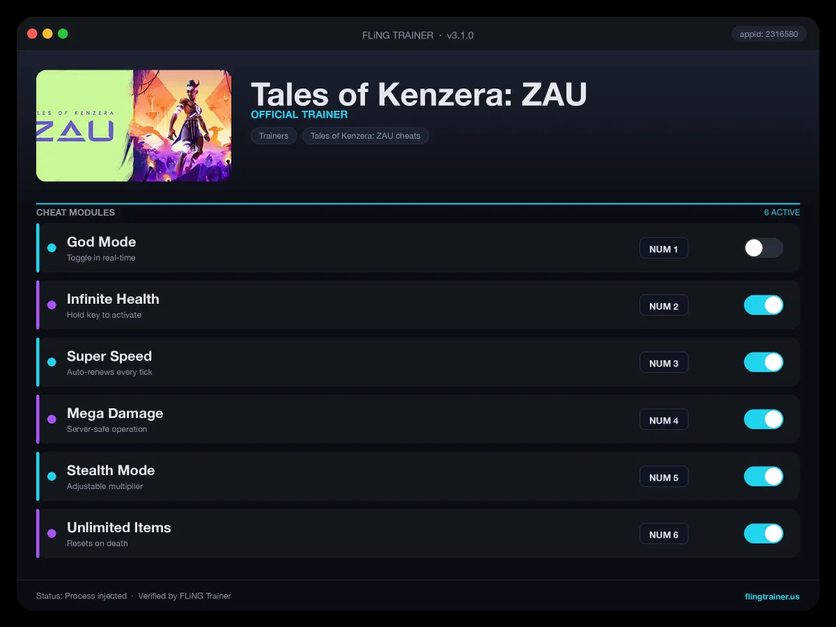 Tales of Kenzera: ZAU Trainer interface