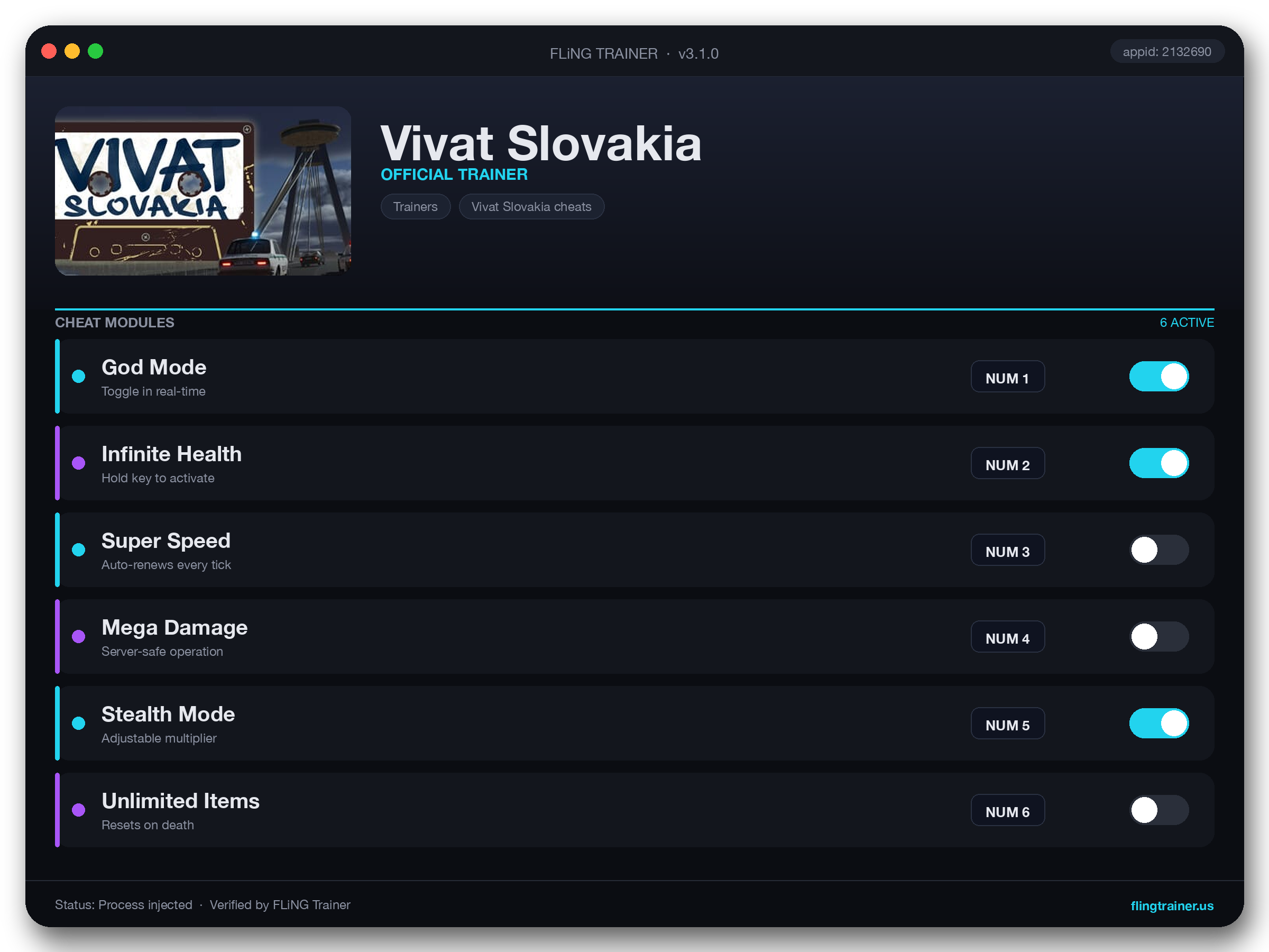 Vivat Slovakia Trainer interface