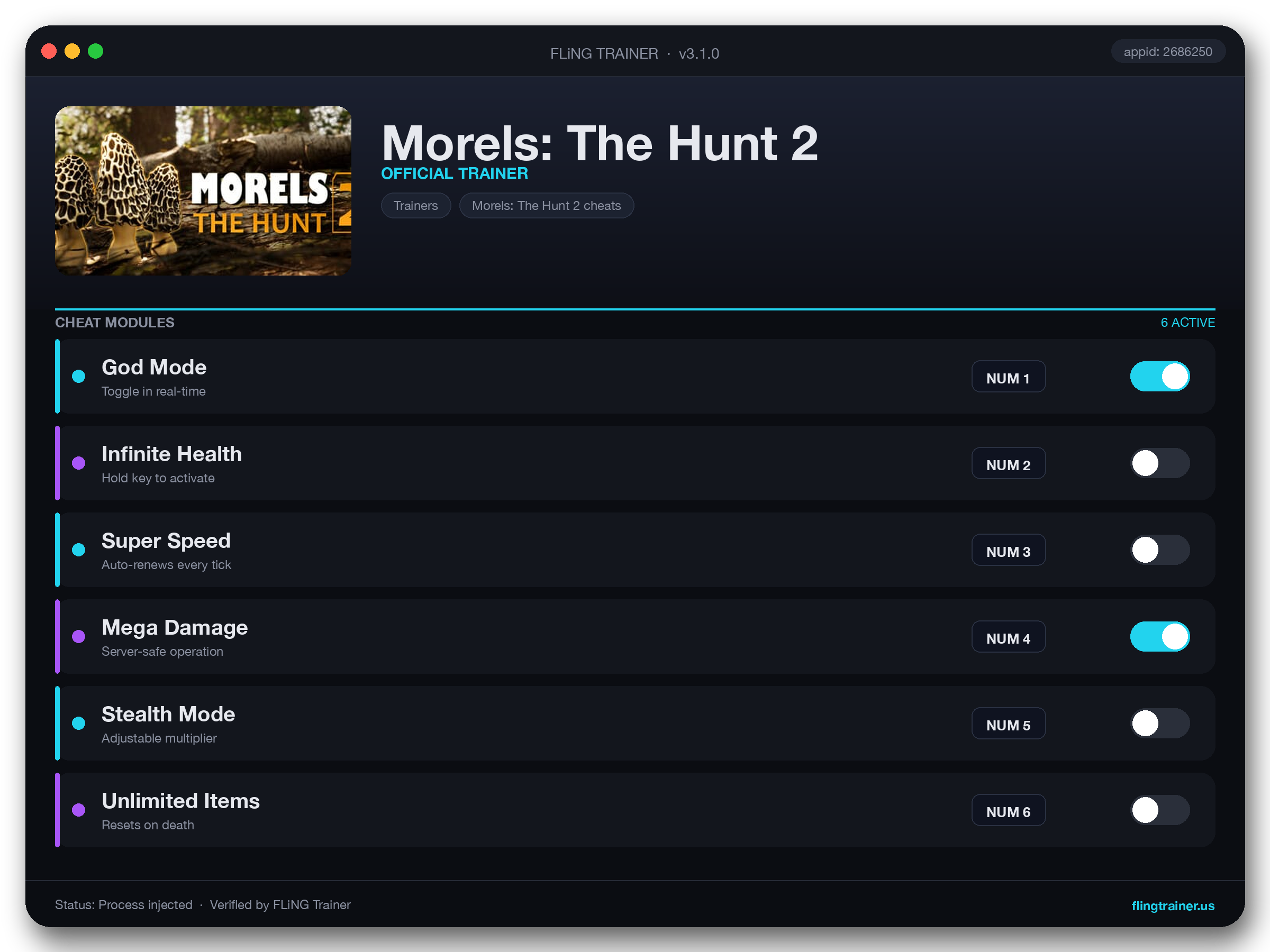 Morels: The Hunt 2 Trainer interface