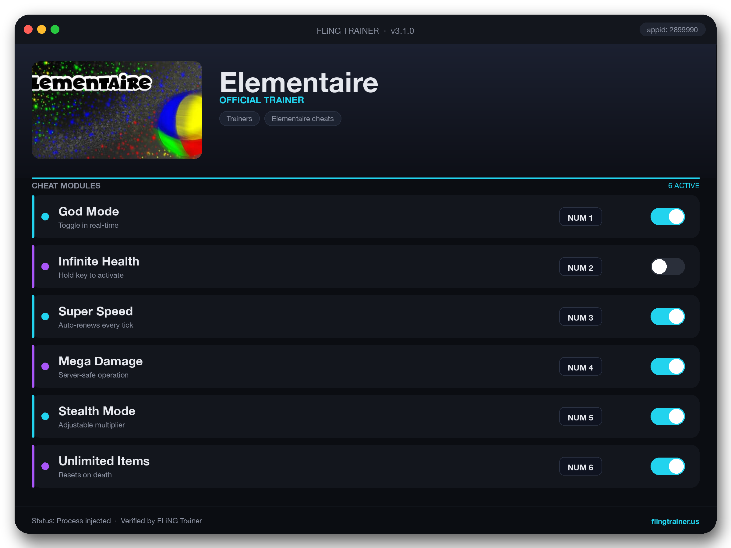 Elementaire Trainer interface