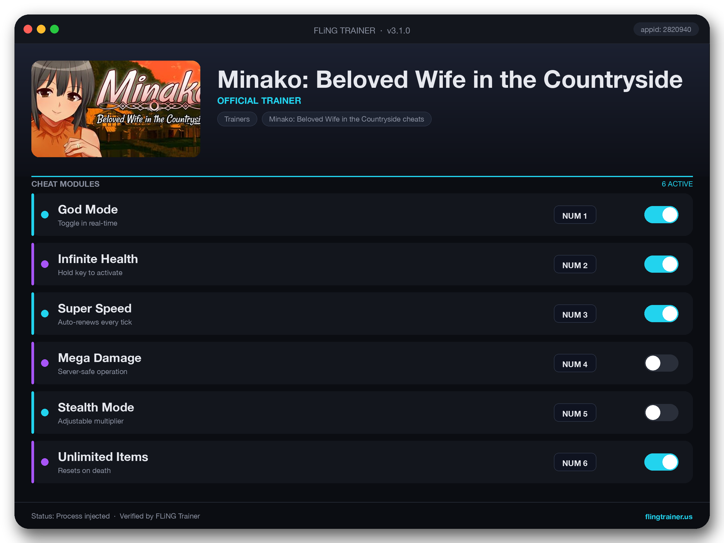 Minako: Beloved Wife in the Countryside Trainer interface