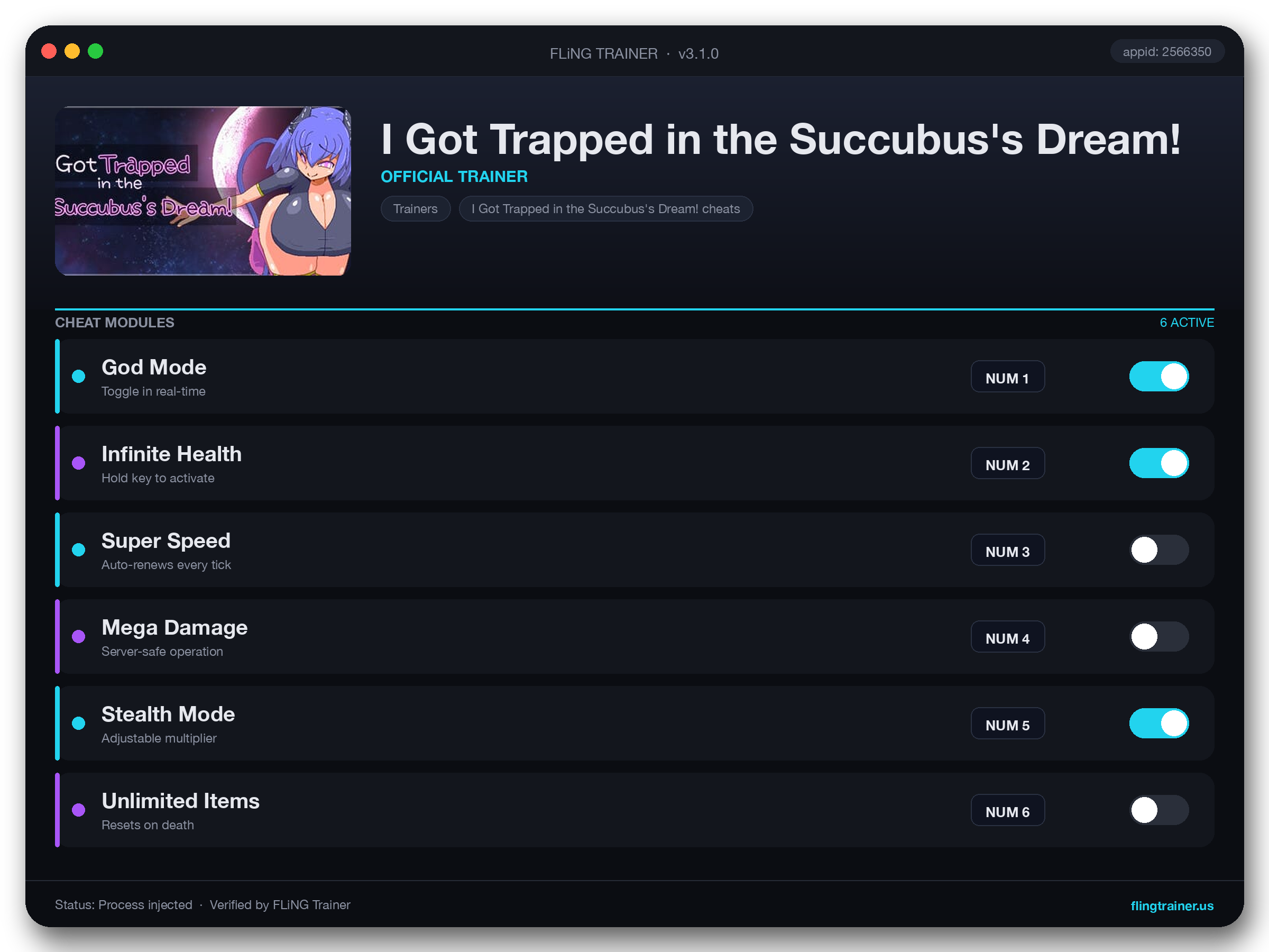 I Got Trapped in the Succubus's Dream! Trainer interface